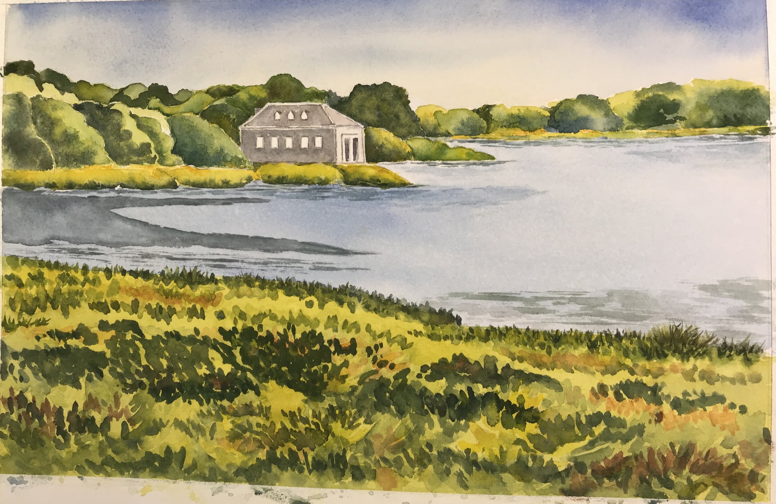 Ann	Gessner	Coast Guard Boathouse 	Watercolor	 $350 