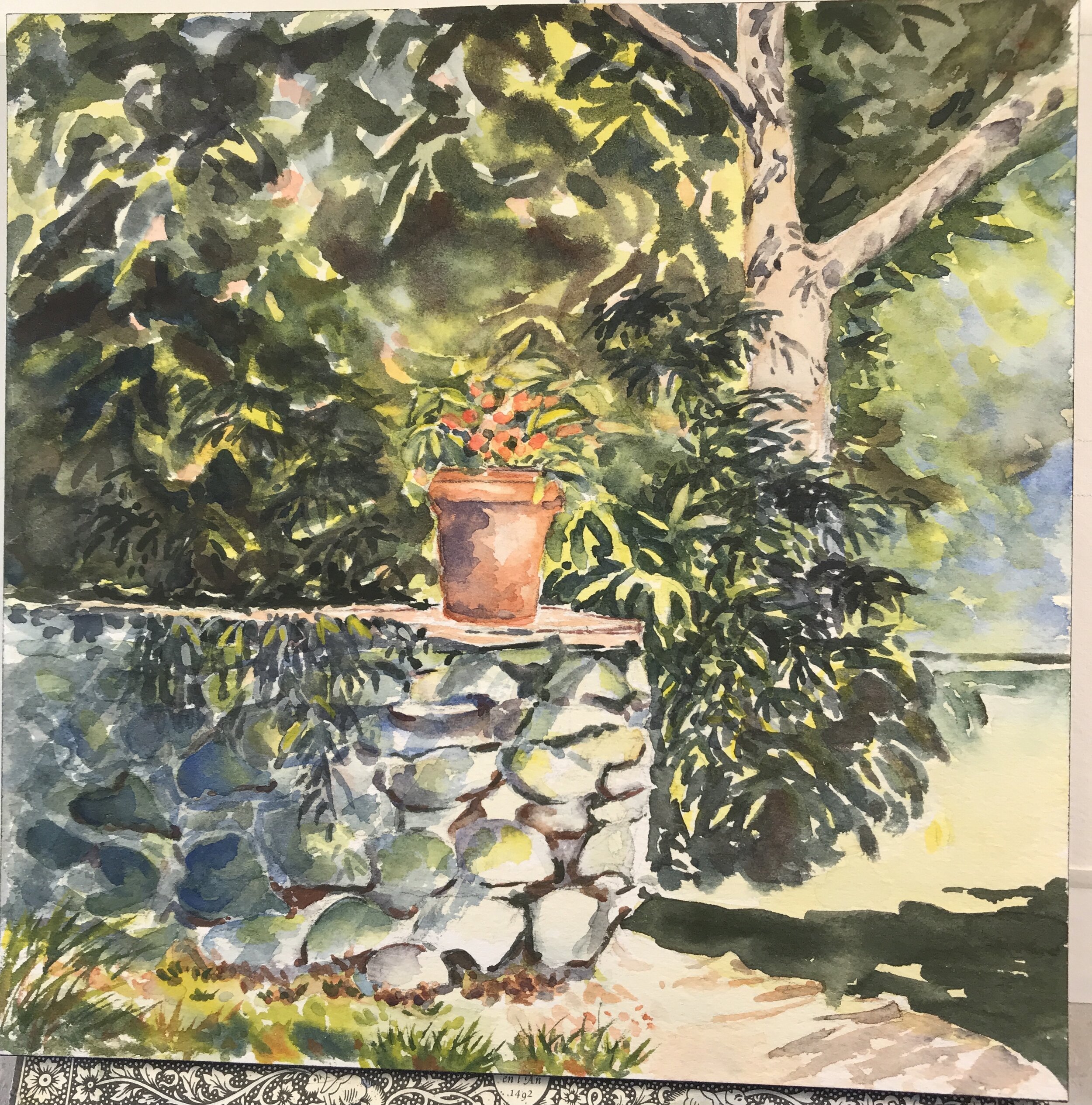 Ann	Gessner	Garden Wall  	Watercolor	 $300 