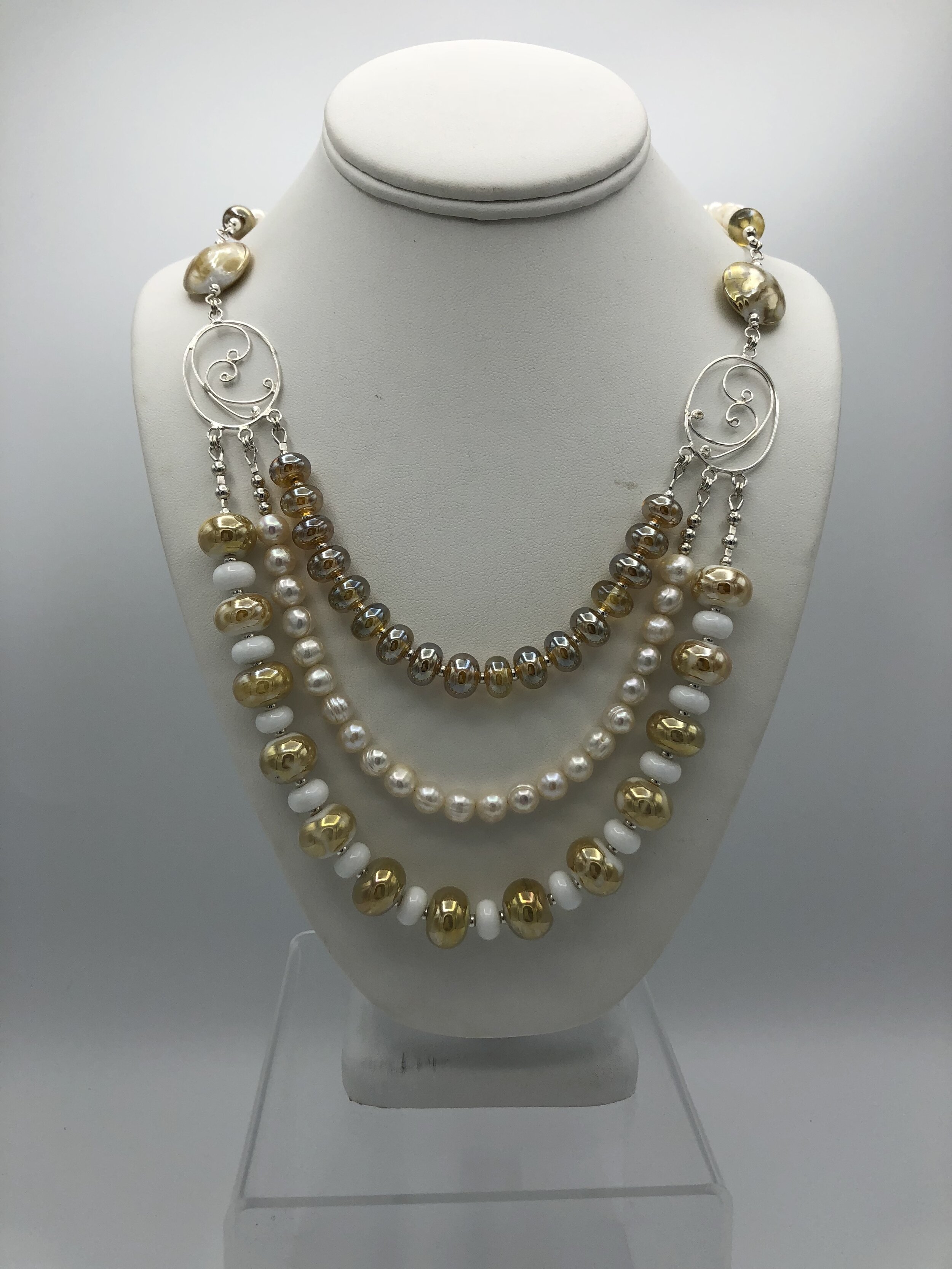 Elizabeth	Best	Triple Strand Lampwork Bead Necklace	Glass	$200 
