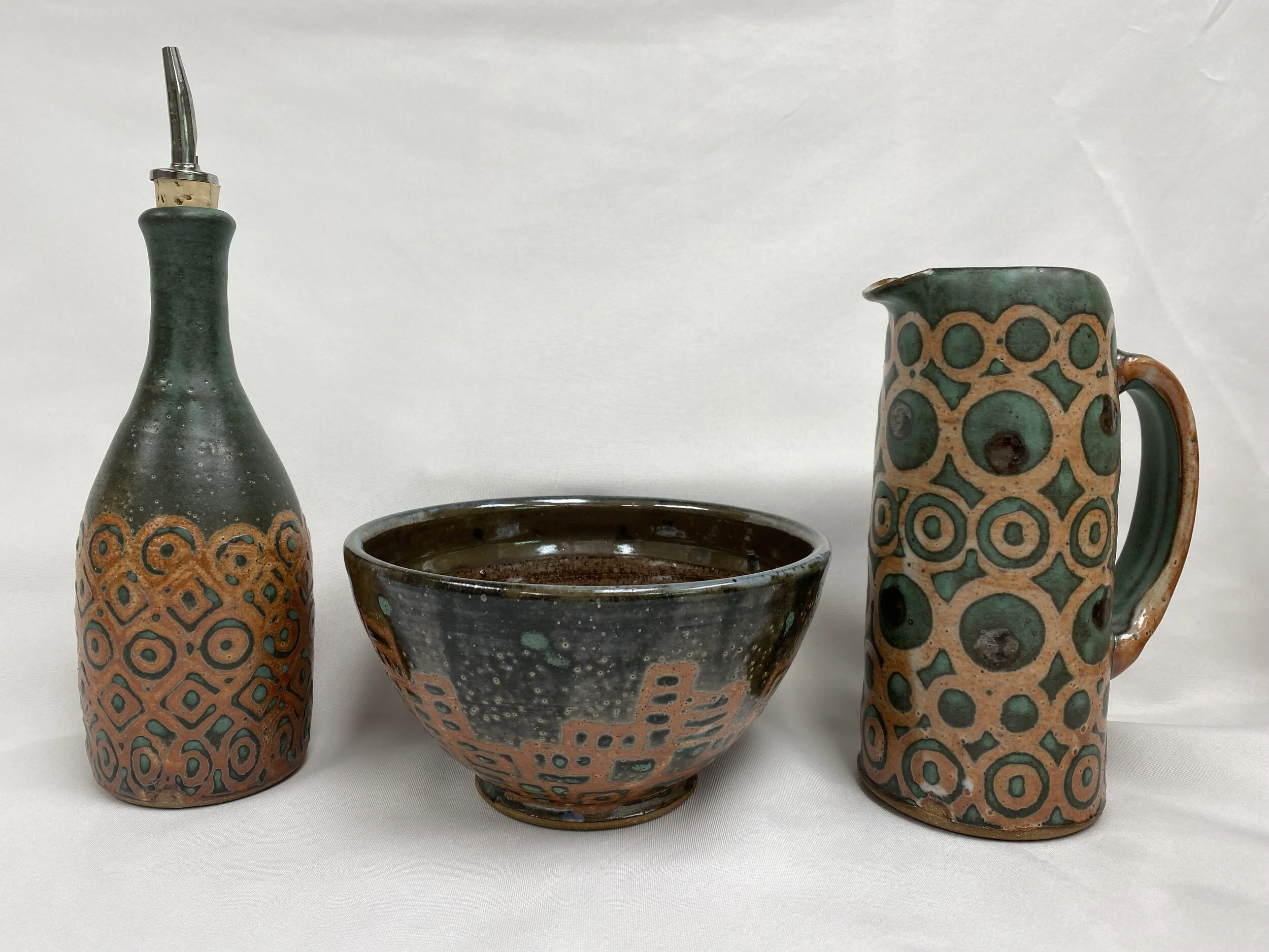 Paul Wisotzky- Pitcher, Ramen Salad Bowl & Decanter $215