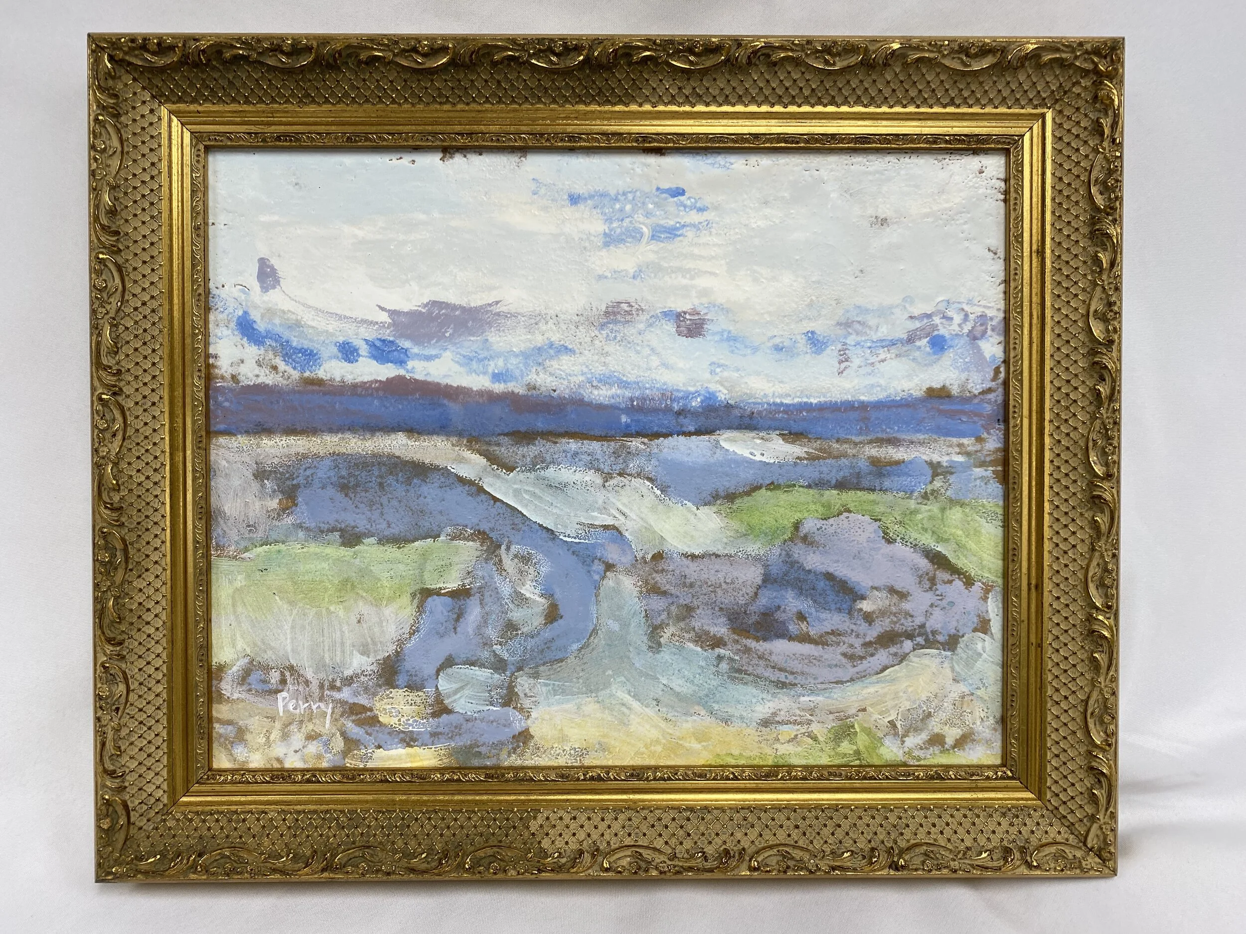 Liz	Perry- Tidal Creek, Encaustic $800