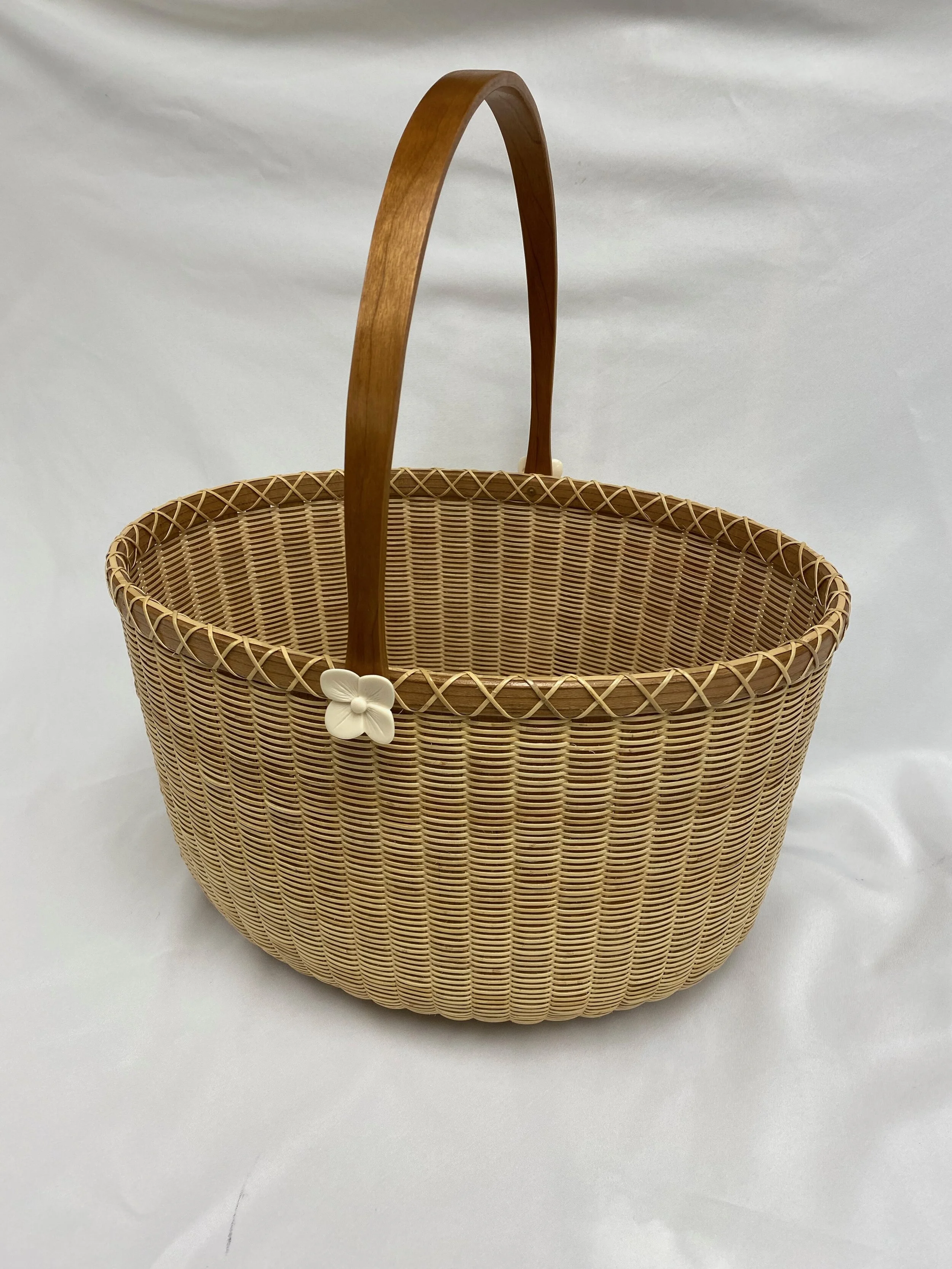 Large Cherry Nantucket Basket- 16",eco-ivory $1000
