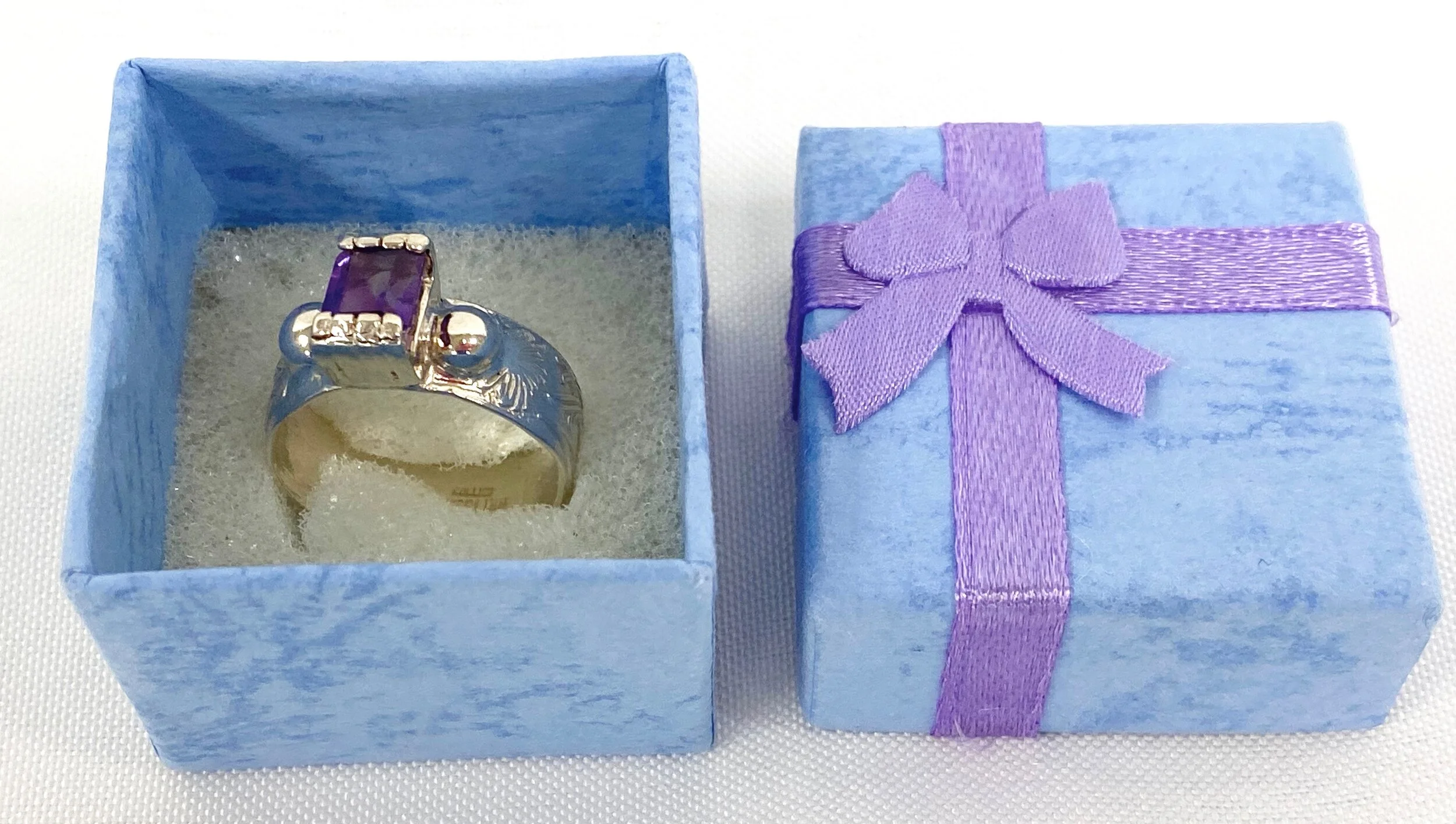 Emerald Cut Amethyst Ring, Size 8.5 $89