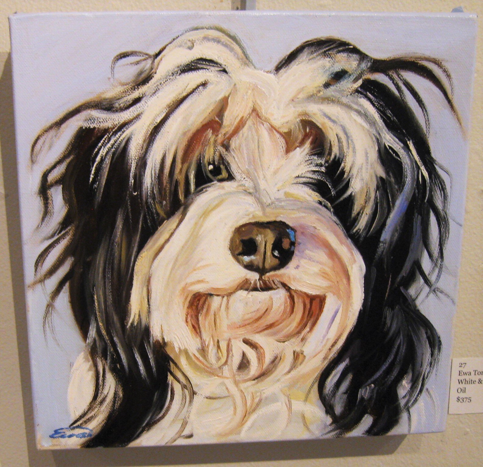 Ewa	Tomasian	White & Black on Blue	Oil	 $375 