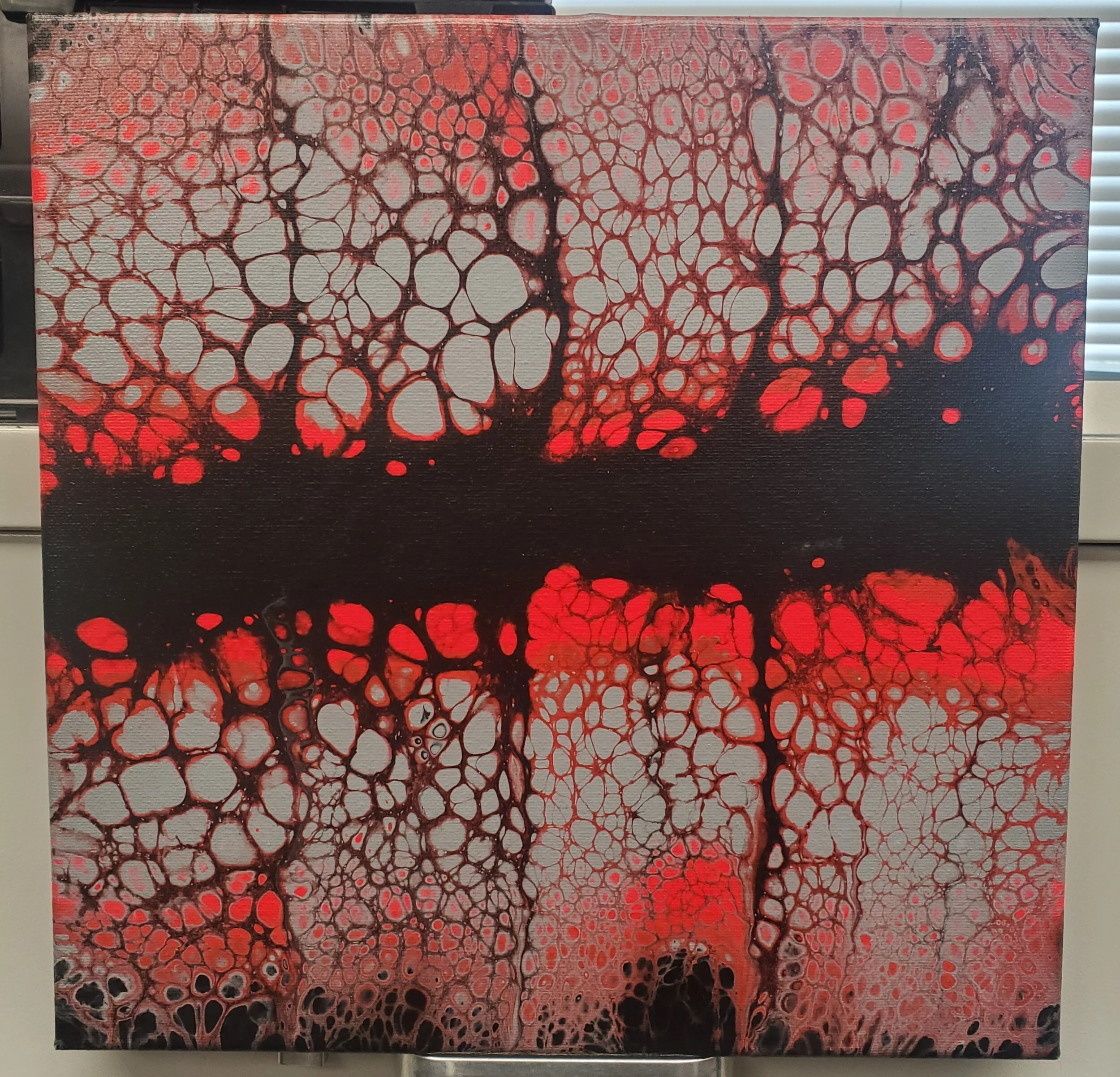  Rachel	Doddridge-Spring	The Road to Mordor	Acrylic paint, floetrol, silicone	 $400 