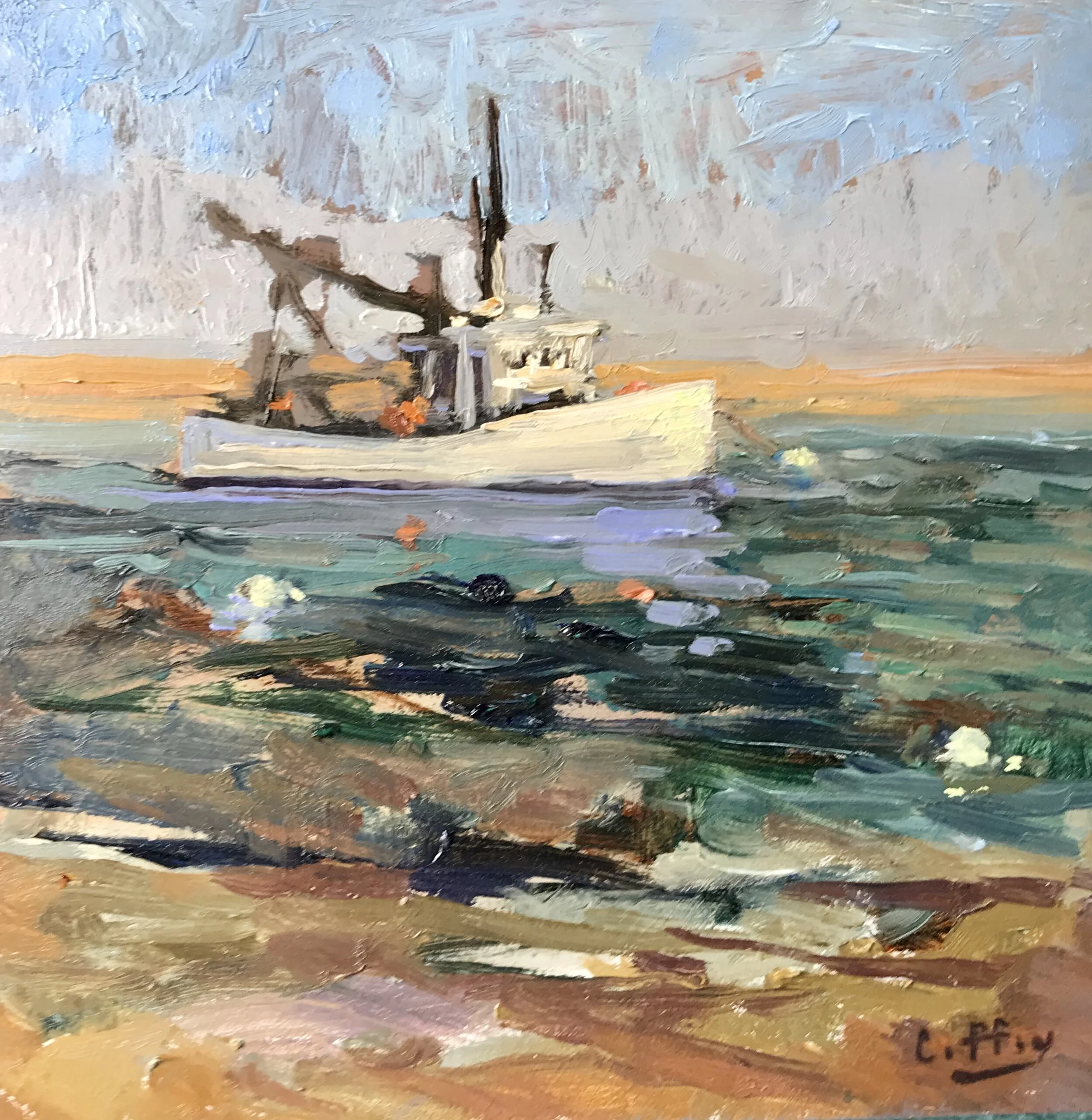 1st Place Small  Lyn Coffey- Chatham Harbor, Oil  $220