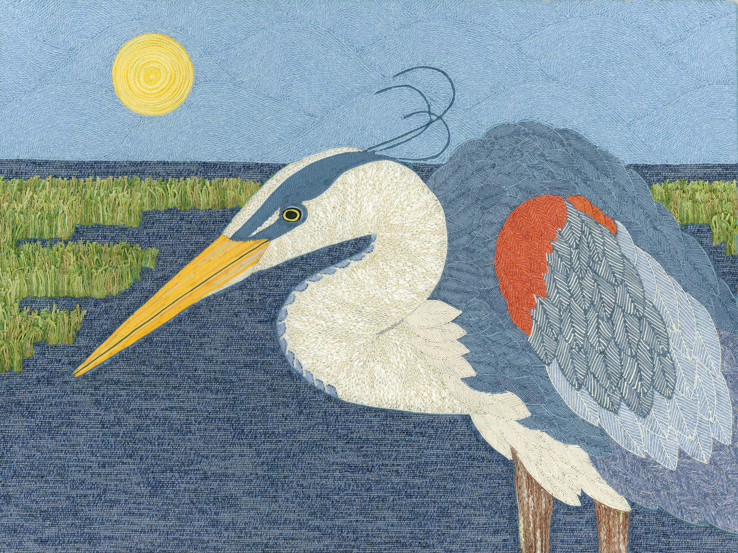Carol	Fitzsimons-	Heron Portrait	Fiber on Canvas Panel	 $NFS 