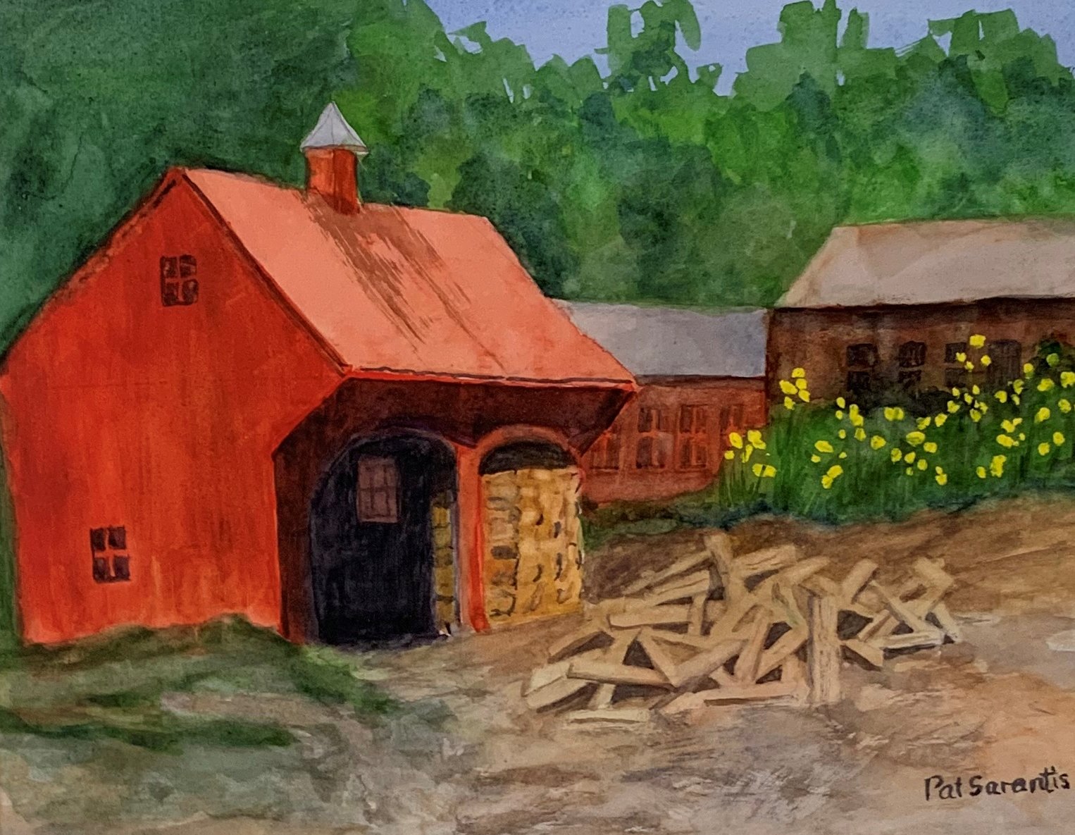 Pat 	Sarantis	The Woodpile	Watercolor	 $175 	Robert Mesrop