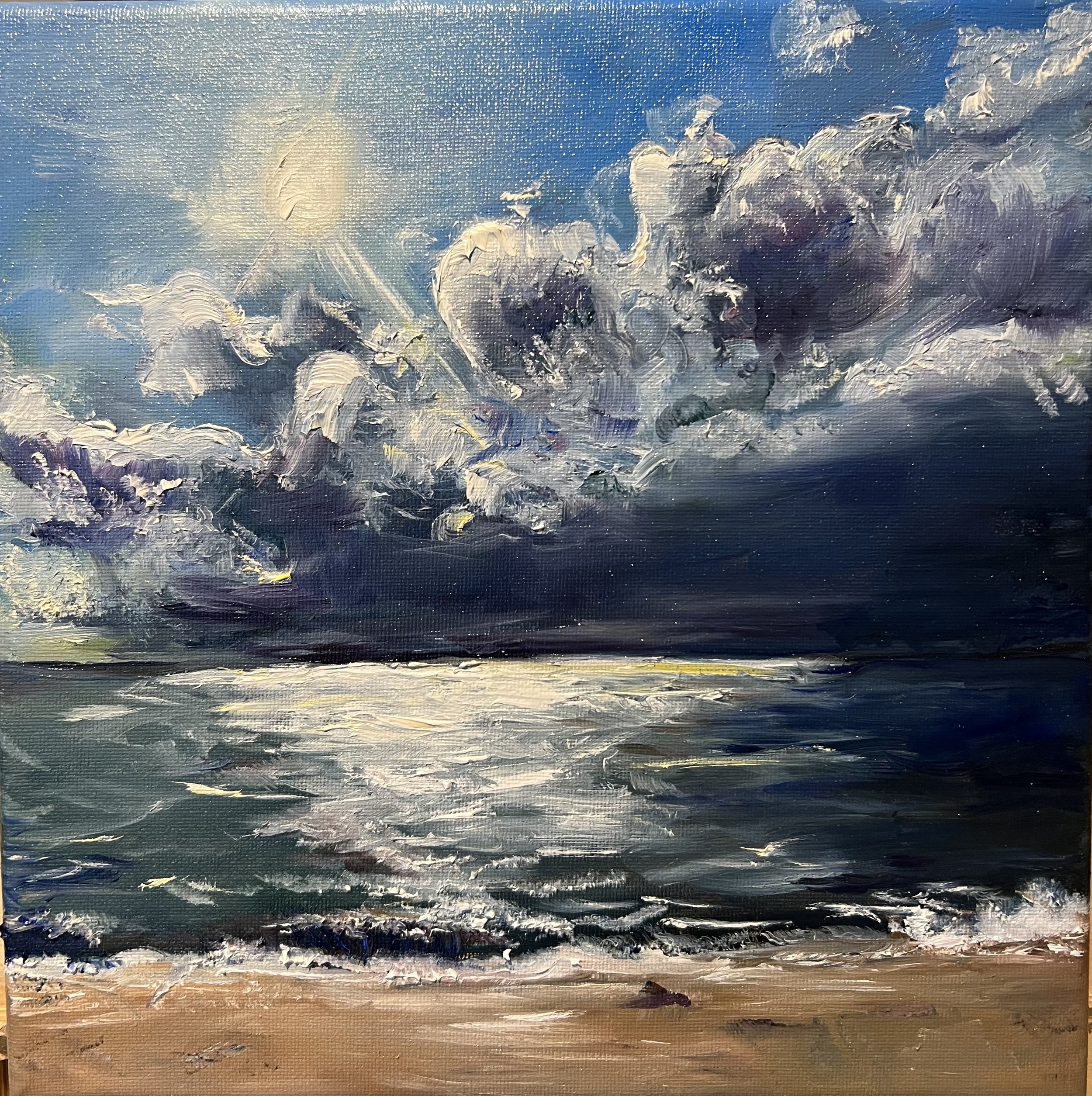 Mary	Manoogian	Pending Storm Cape Cod Bay	Oil	 $375 	Marian Strangfeld