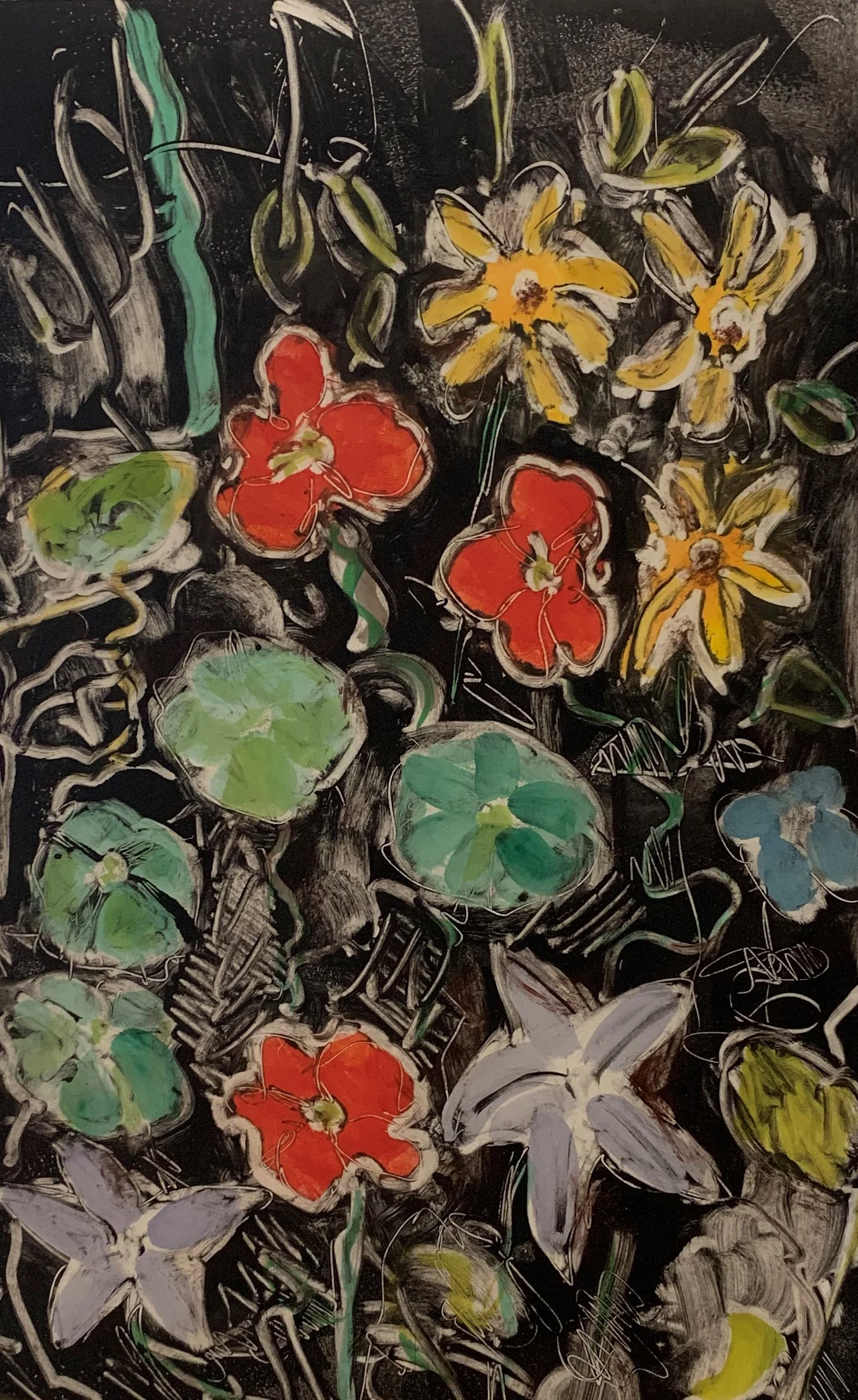 Liz	Perry	Balloon Flowers & Nasturtium	Monotype	 $550 