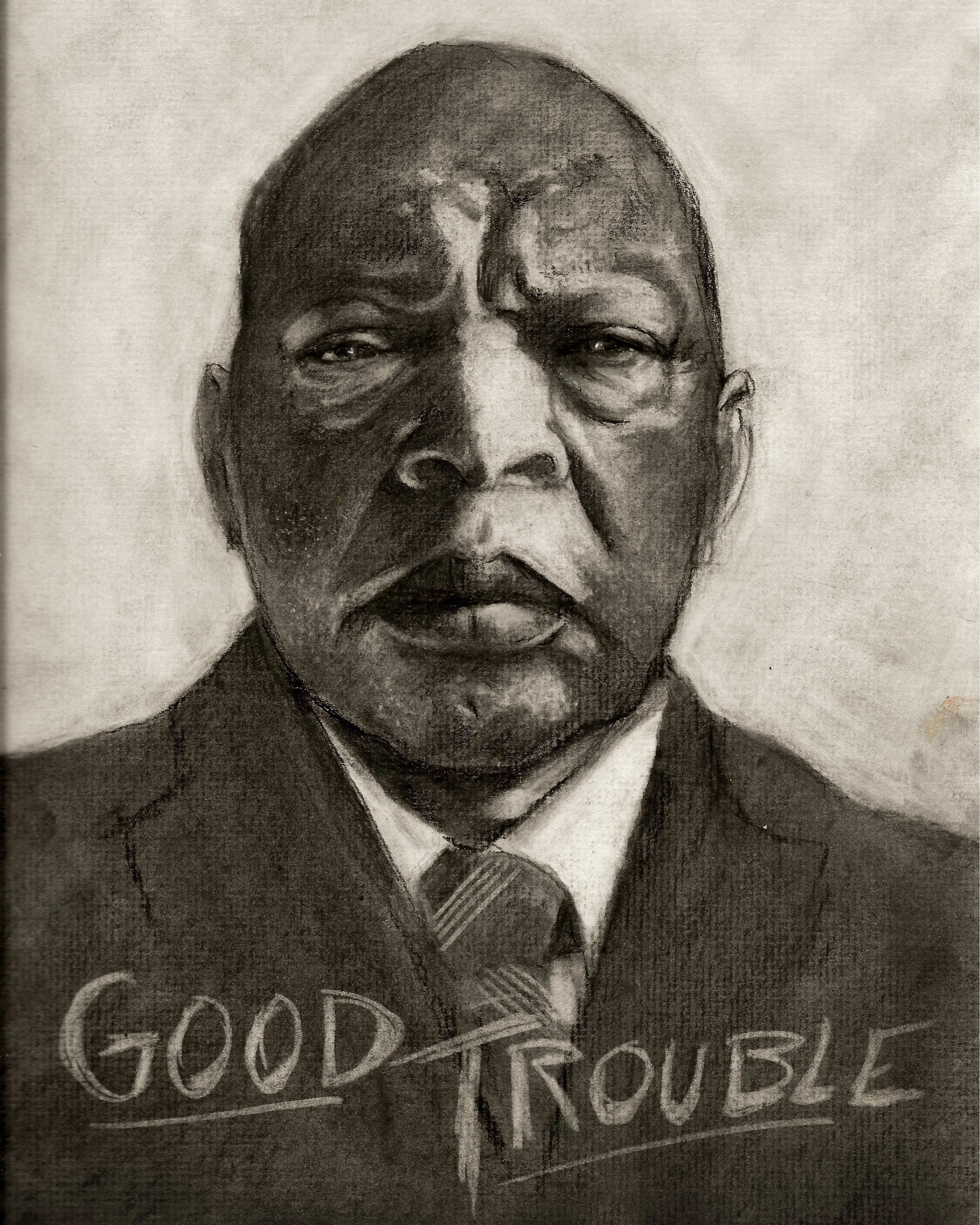 Mary Lou	Foley	John Lewis-Good Trouble	Charcoal	 $250 