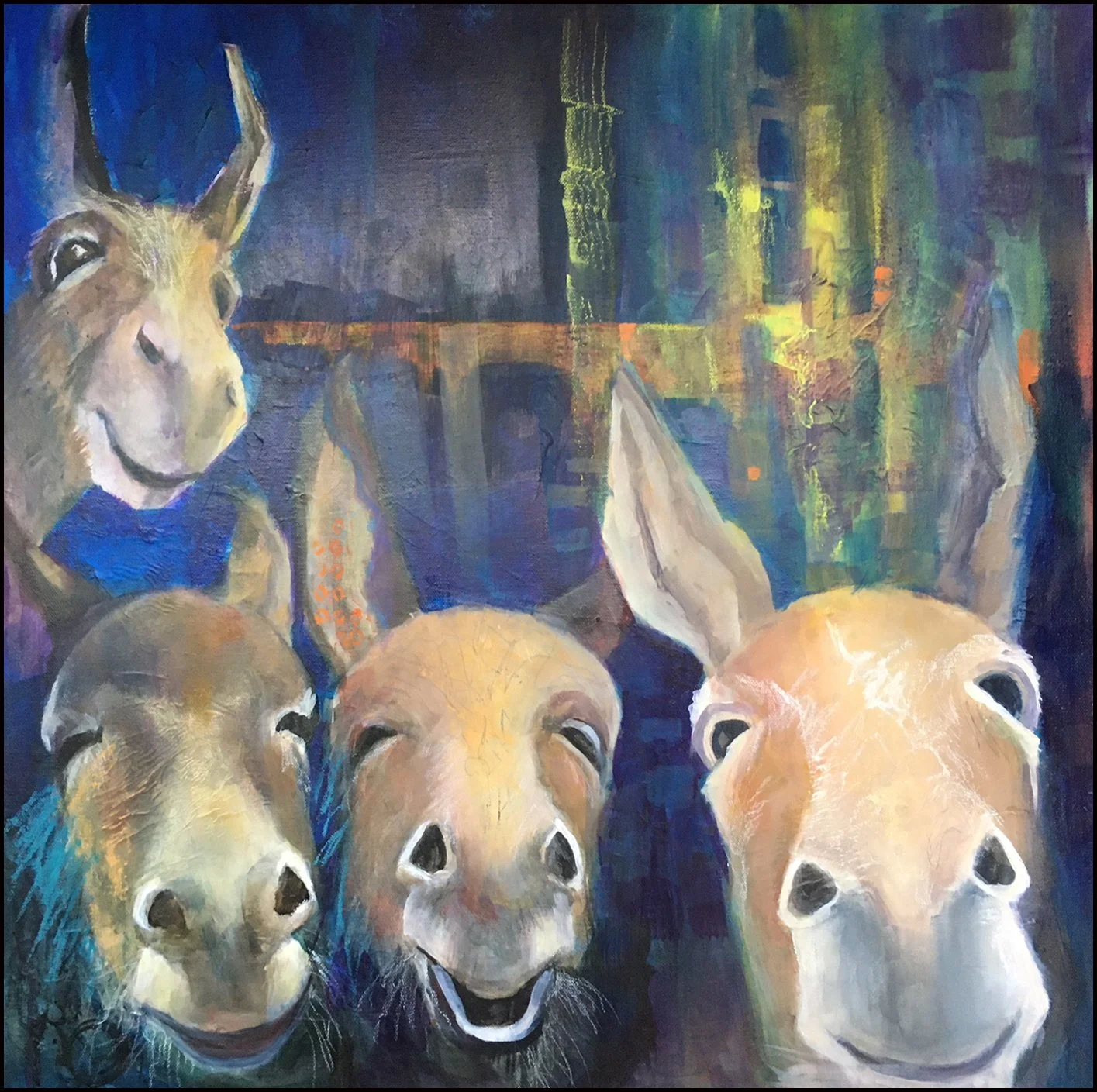 Phyllis	Charles	Boys' Night Out	Mixed Media/Acrylic	 $700 