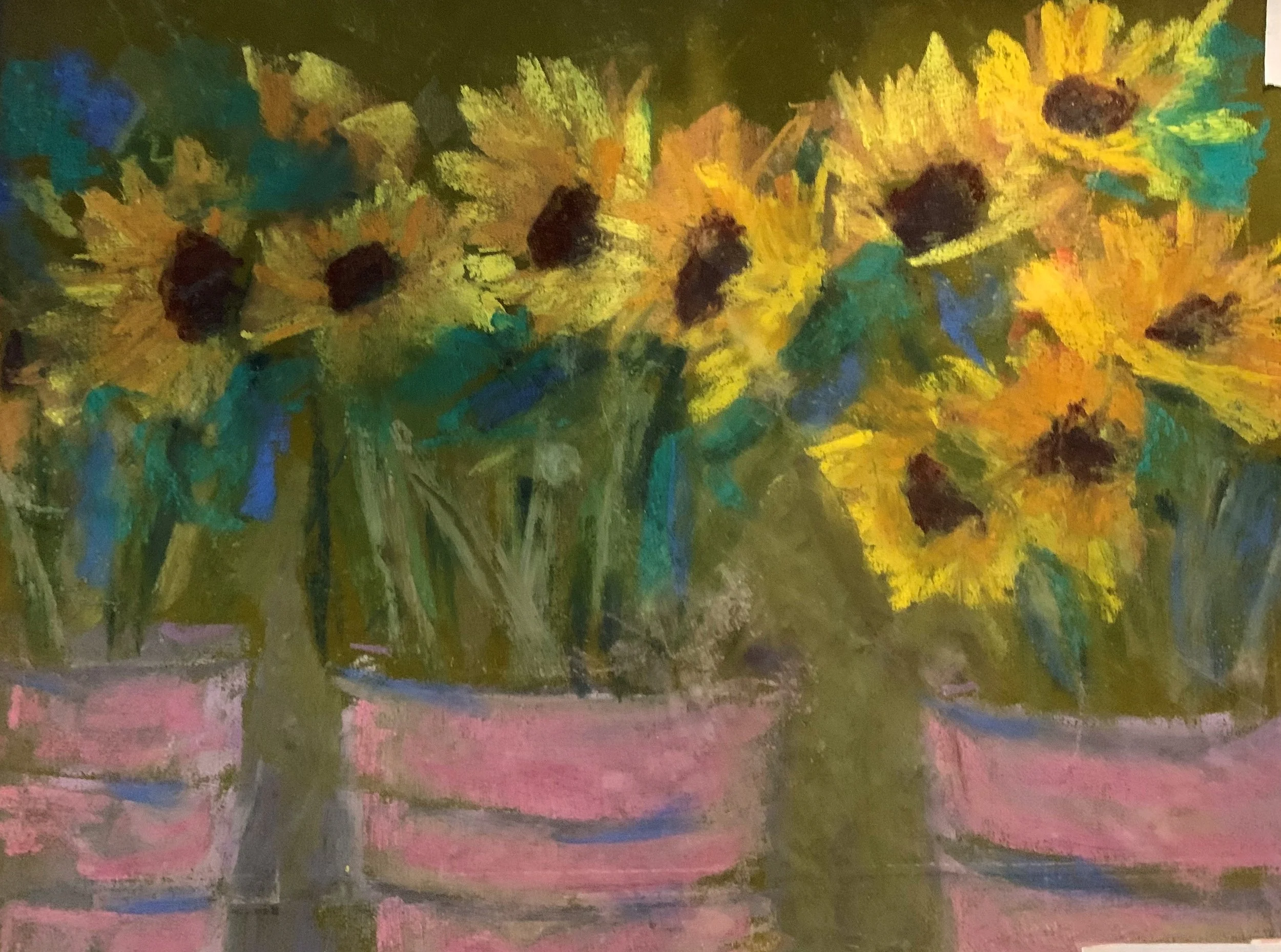 Susan Adler- Pink Pots, Pastel $25