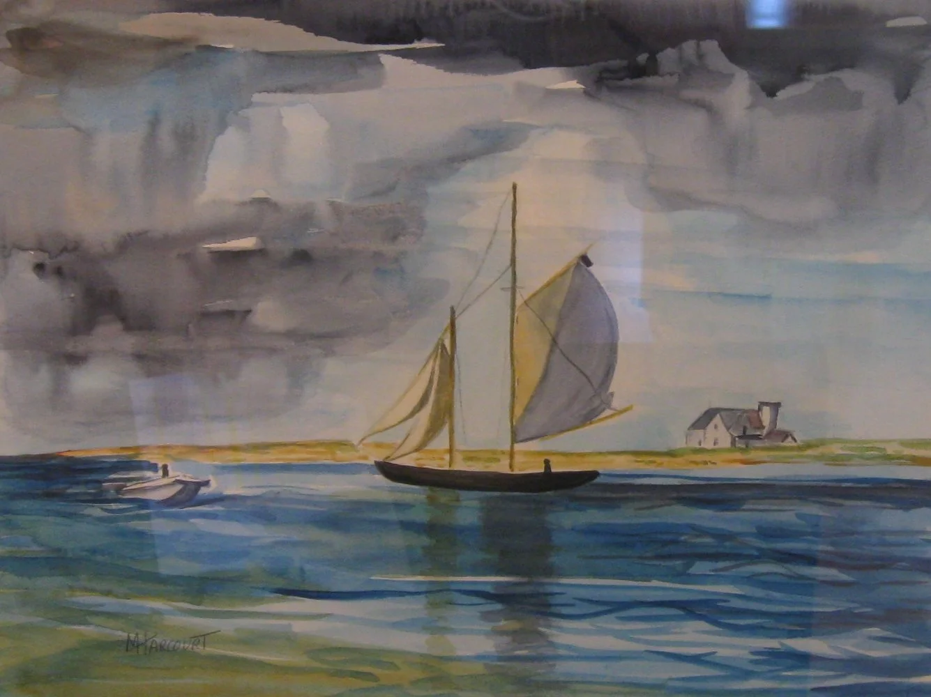 Marian	Harcourt-	Storm Coming Stage Harbor,	Watercolor	$400