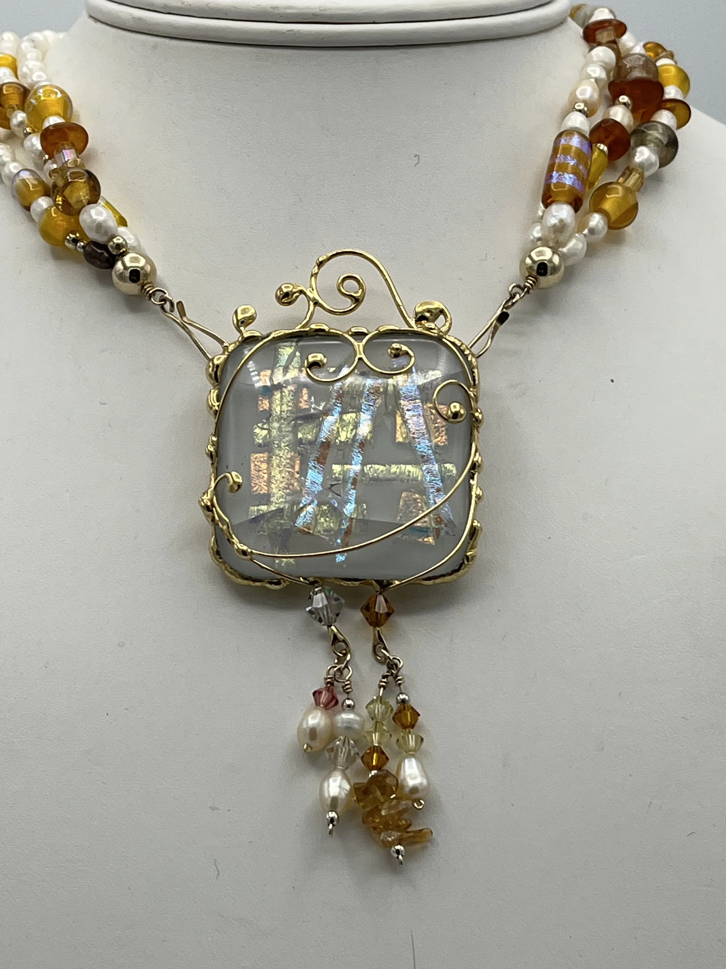 Elizabeth	Best-	Fused glass w/ Pearls,	Jewelry	$160