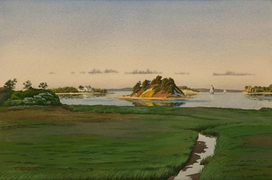 Tom	Upson-	Last Light over Fox Hill,	Watercolor	$1,400