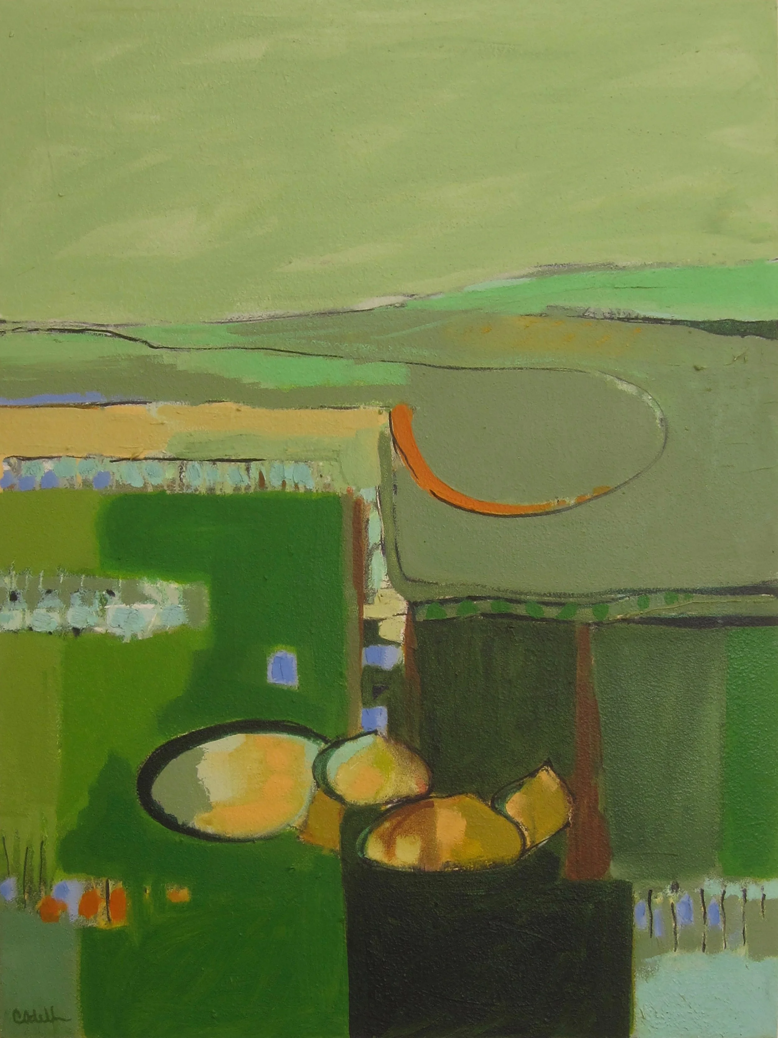 Carol	Odell-	Between the Green,	Oil	$2,000