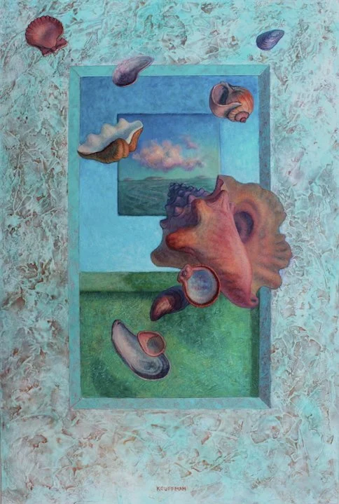 1st Place- Oil/Acrylic- Jakki Kouffman- The Wisdom of Conches on the Way to Up