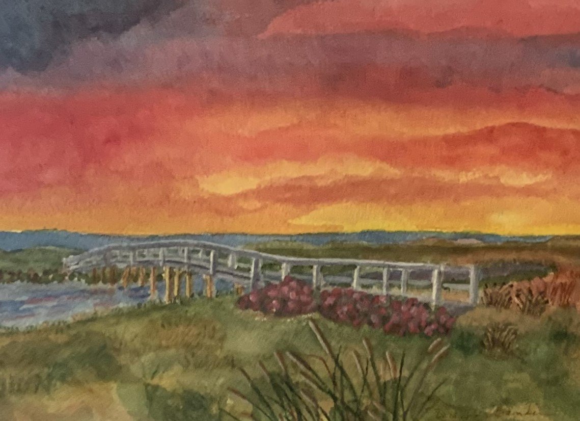 Dianne	Bamber-	Bridge to Ridgevale Beach,	watercolor	 $300 