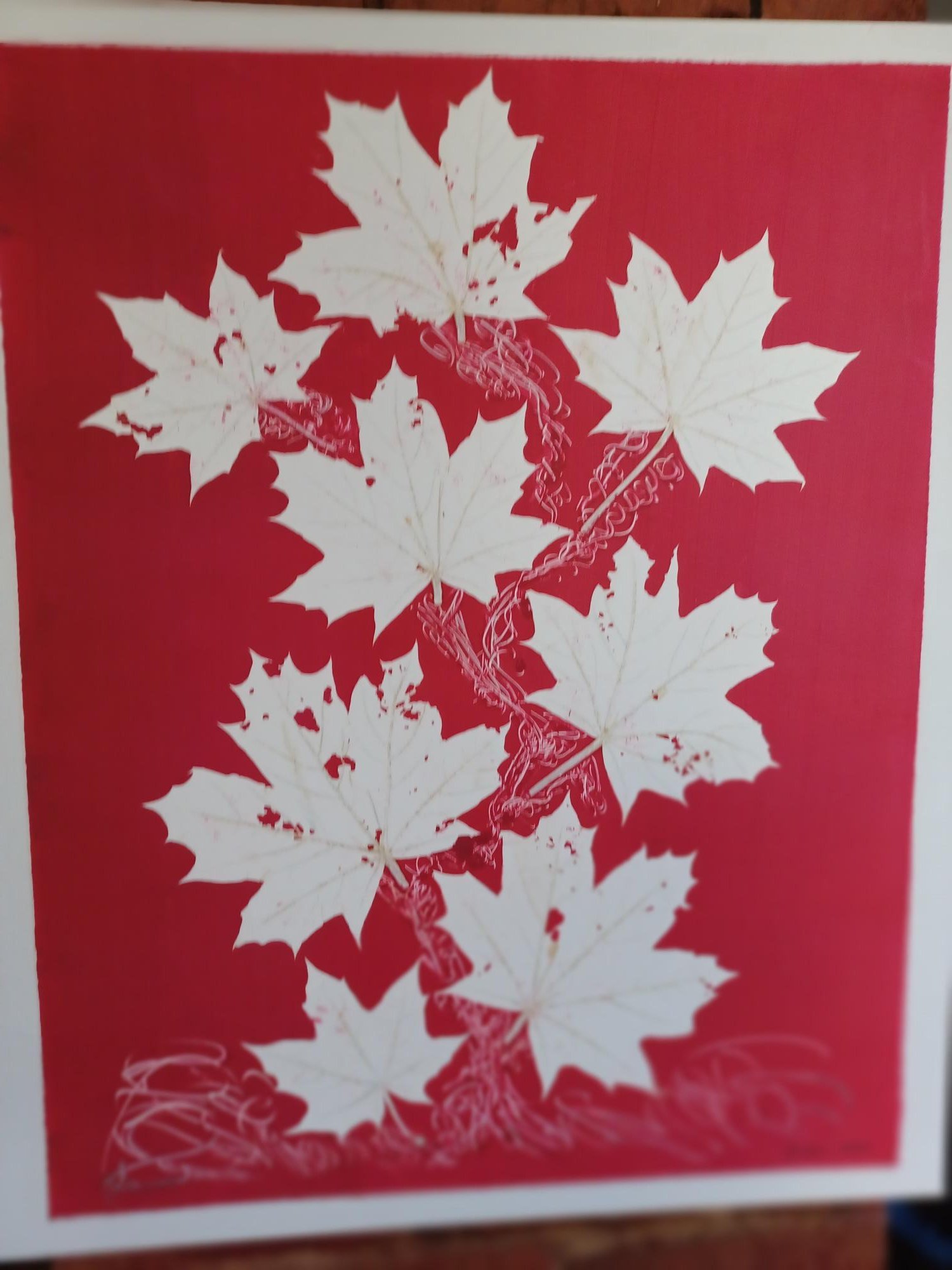 Linda	Bodin-	Gathering Leaves I,	monotype print	 $100 