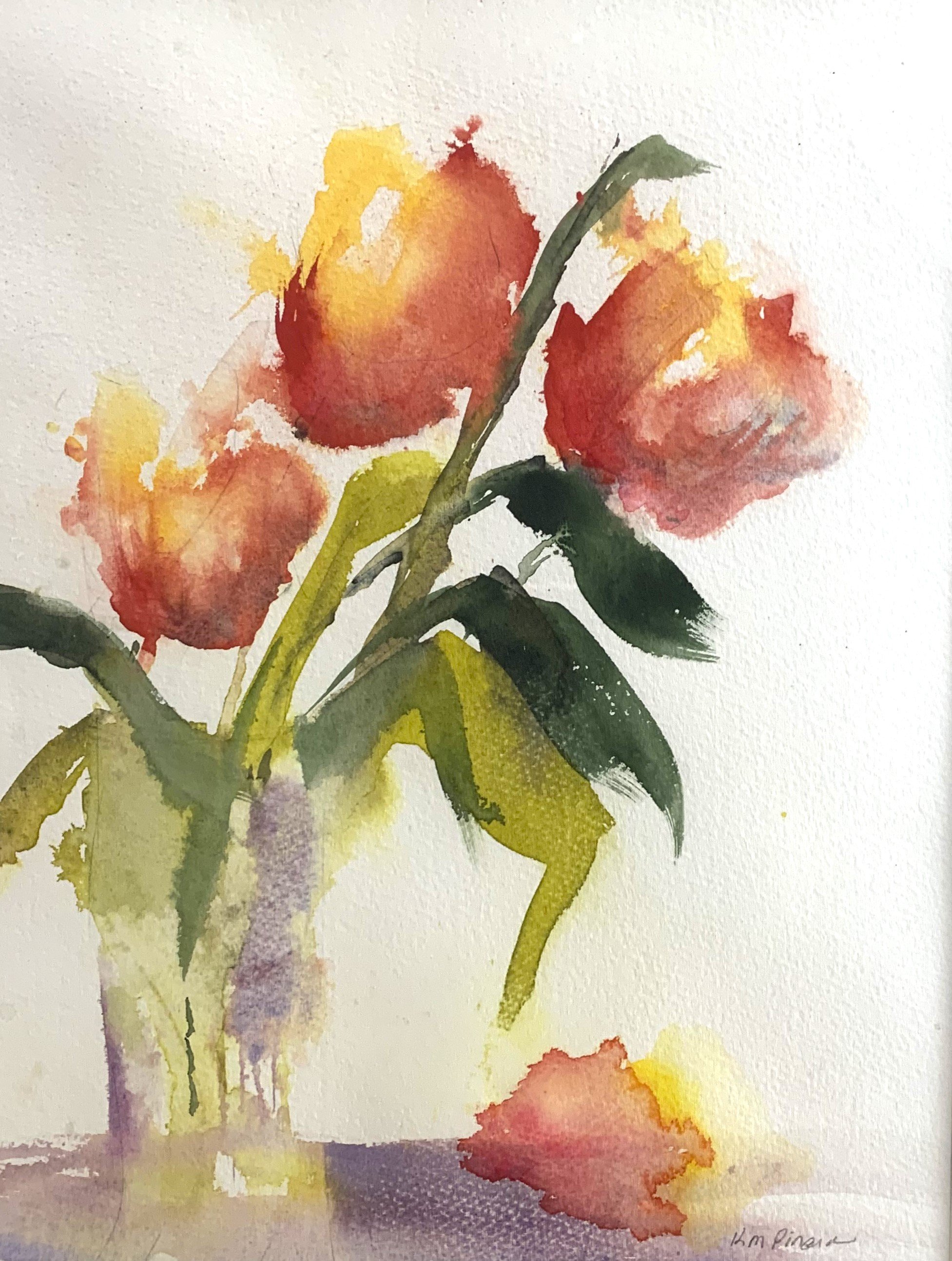 Karen M. 	Pinard-	Tulips,	Watercolor	 $350 