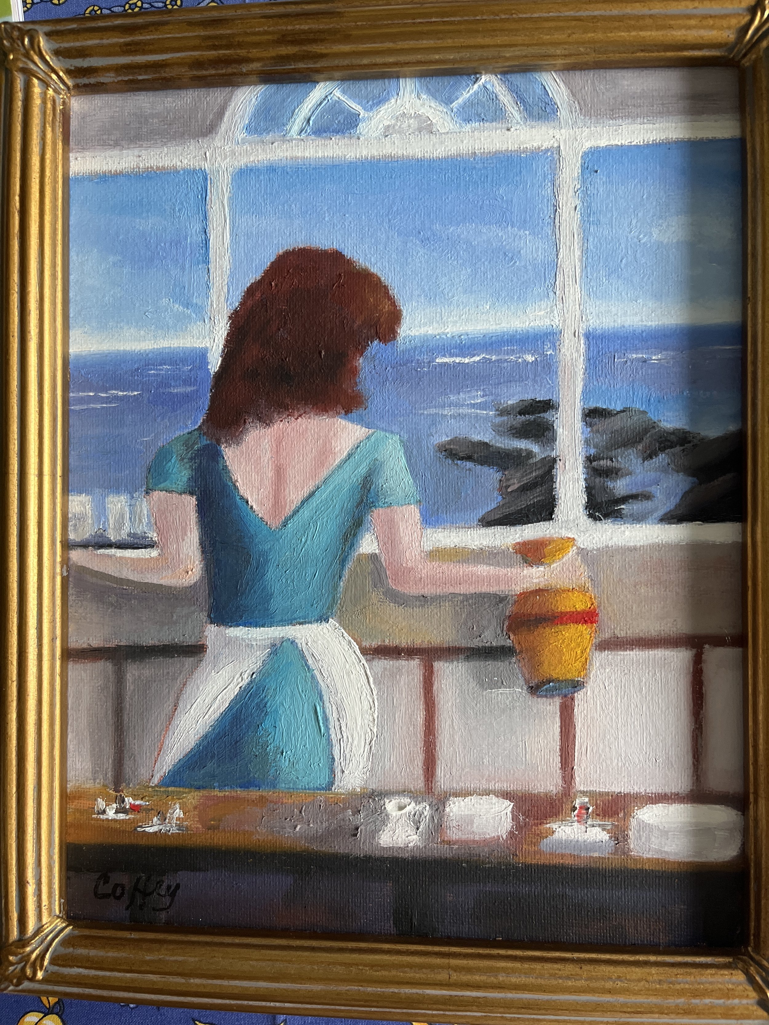 Kathleen	Coffey-	Busy Moment,	Oil	 $275 