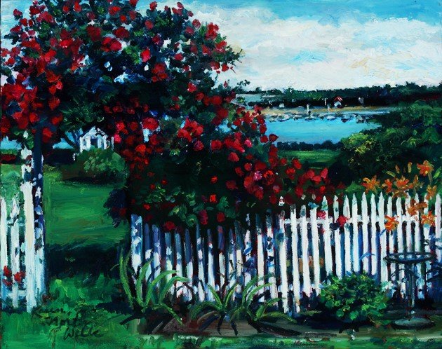 Karen North	Wells-	The Rose Bush at Bass River,	Oil	 $1,000 