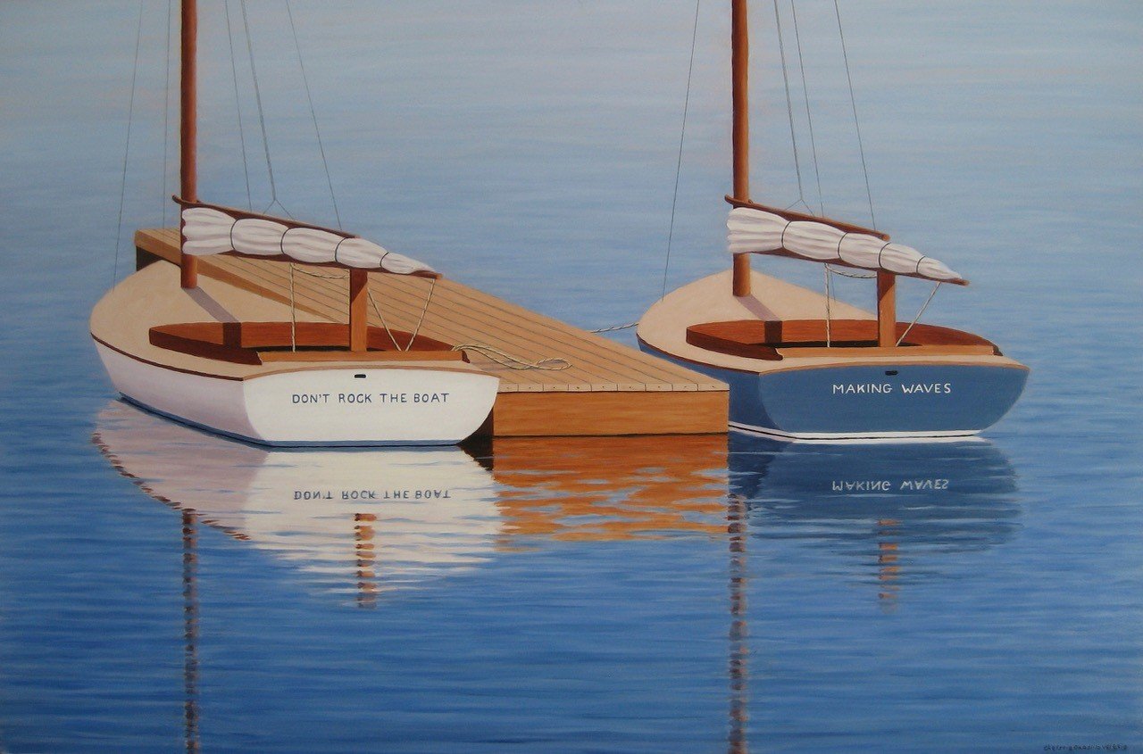 Christie	Velesig-	Don't Rock the Boat / Making Waves,	Oil	 $7,200 