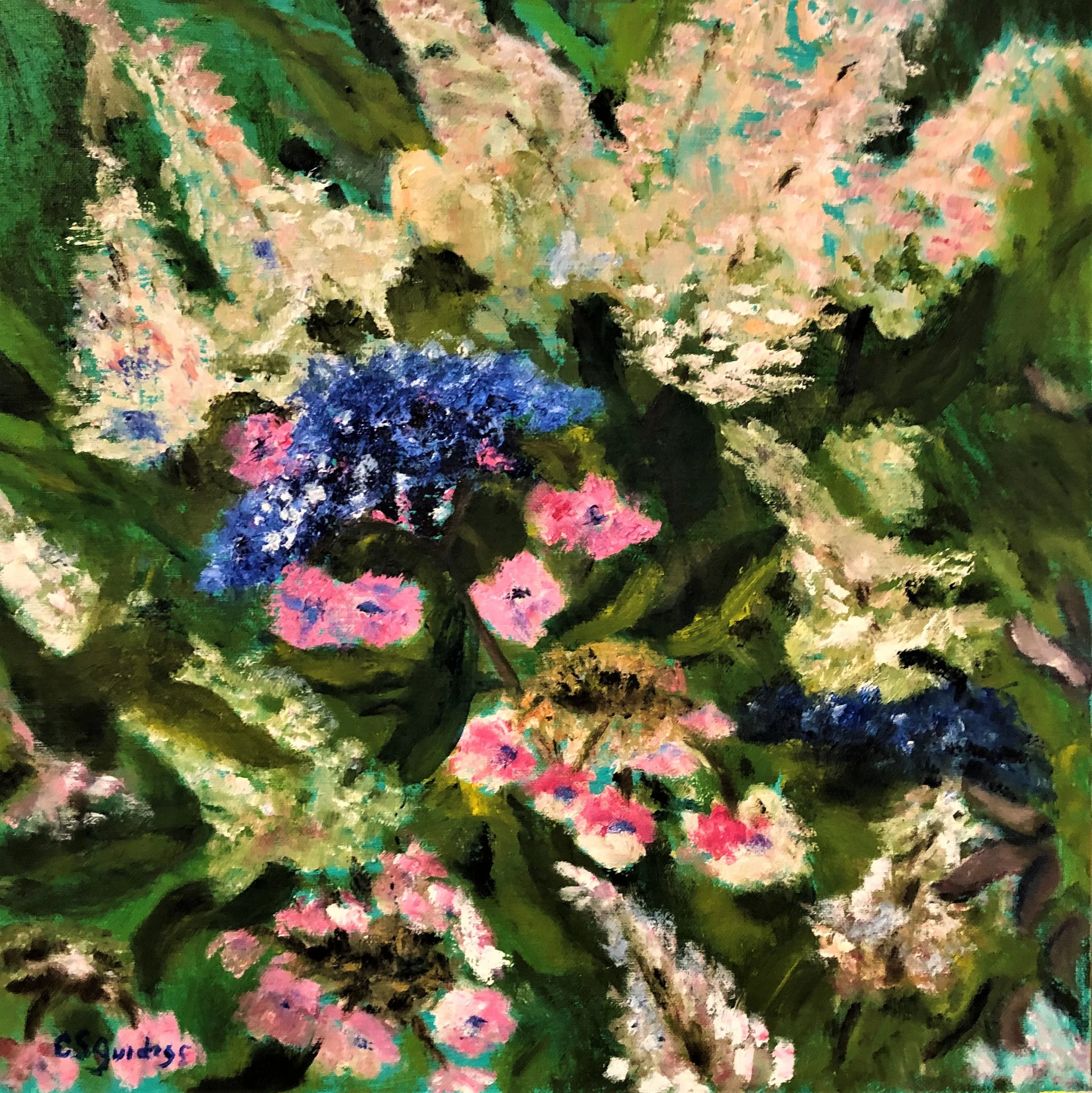 Cassandra	Guidess-	Hydrangeas,	Oil	 $425 