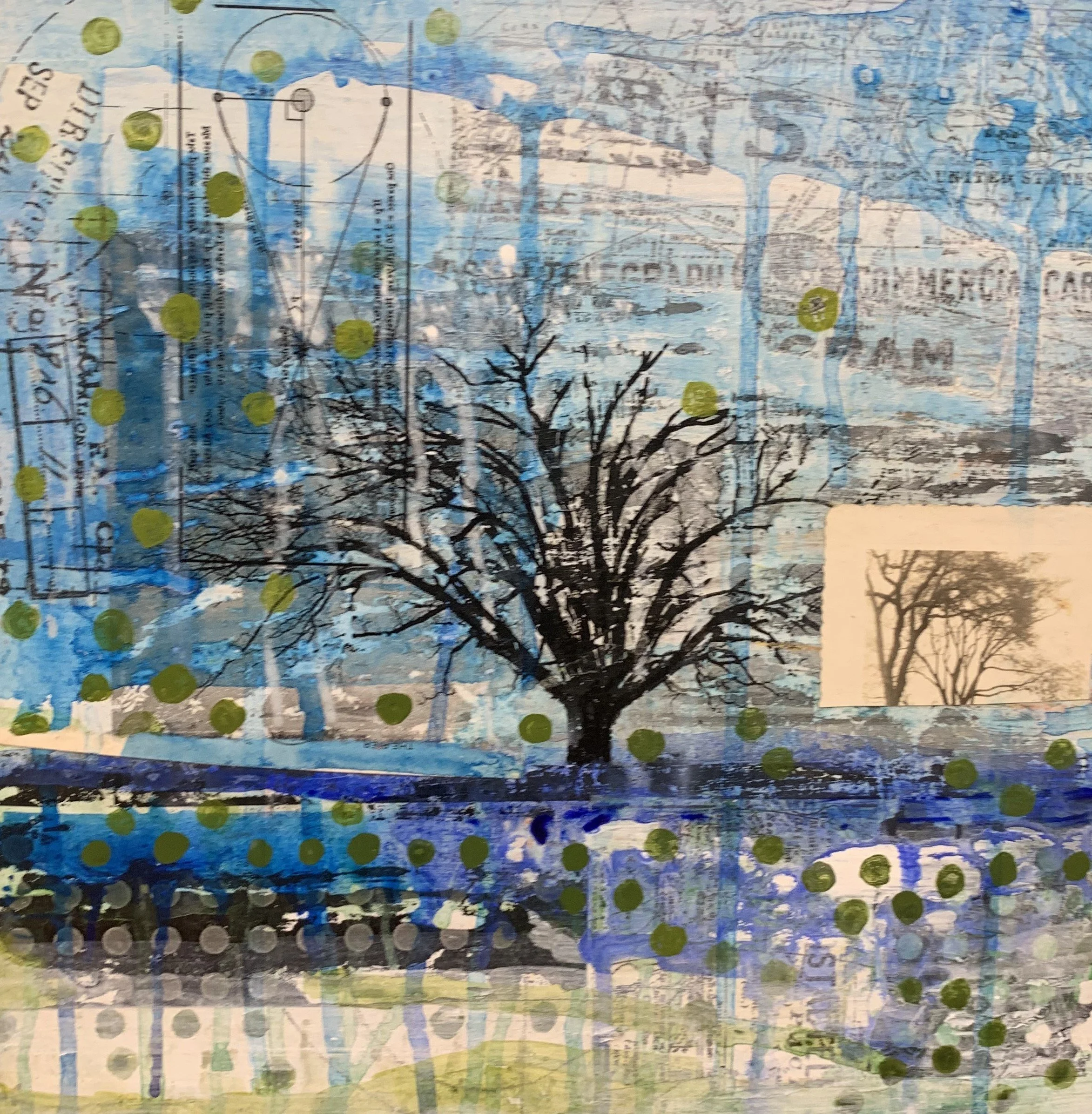 Sharon	Hayes-	Parallax View,	Mixed Media Collage	 $350 
