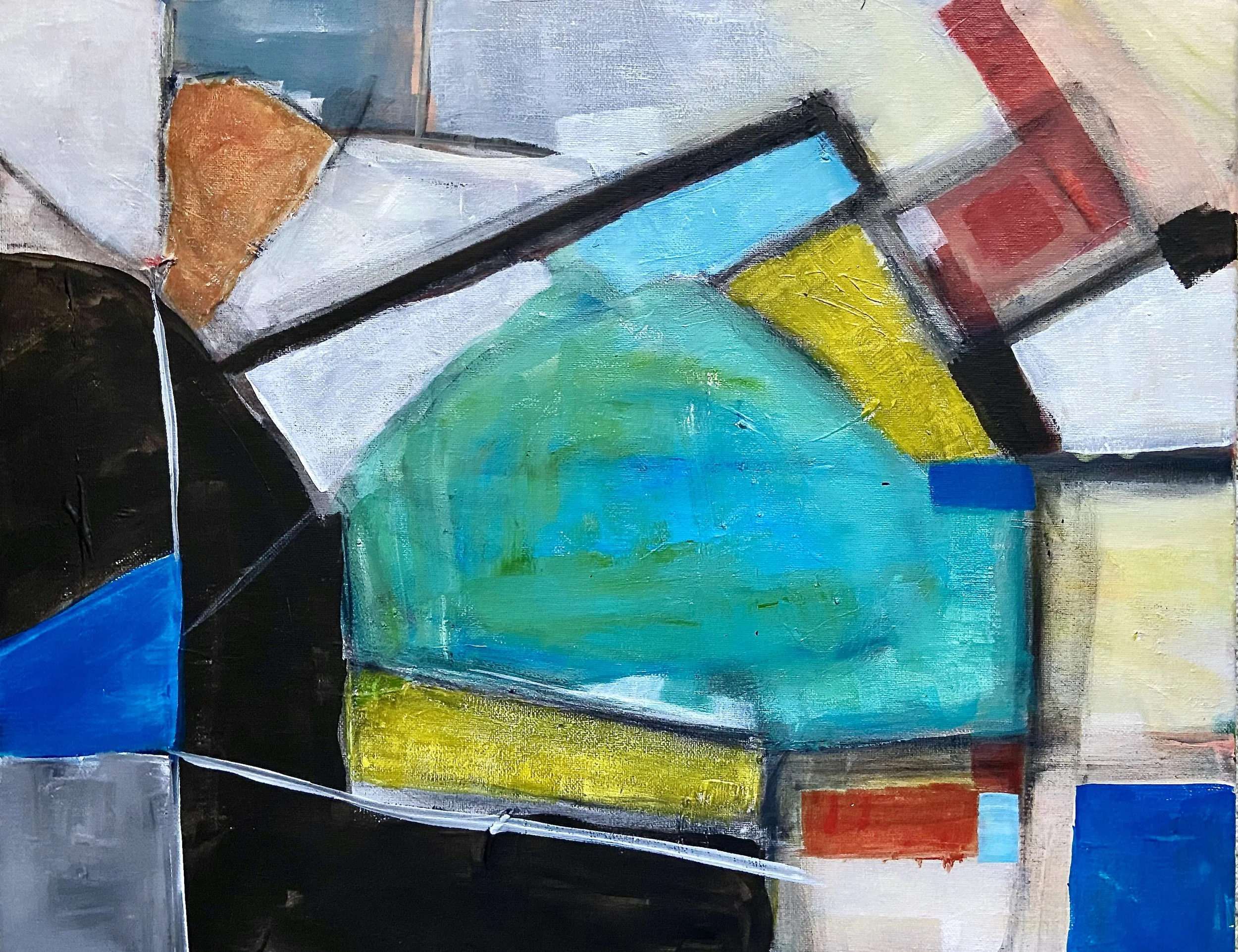 Michael	Giaquinto-	Orange + Blue,	Acrylic	 $400 