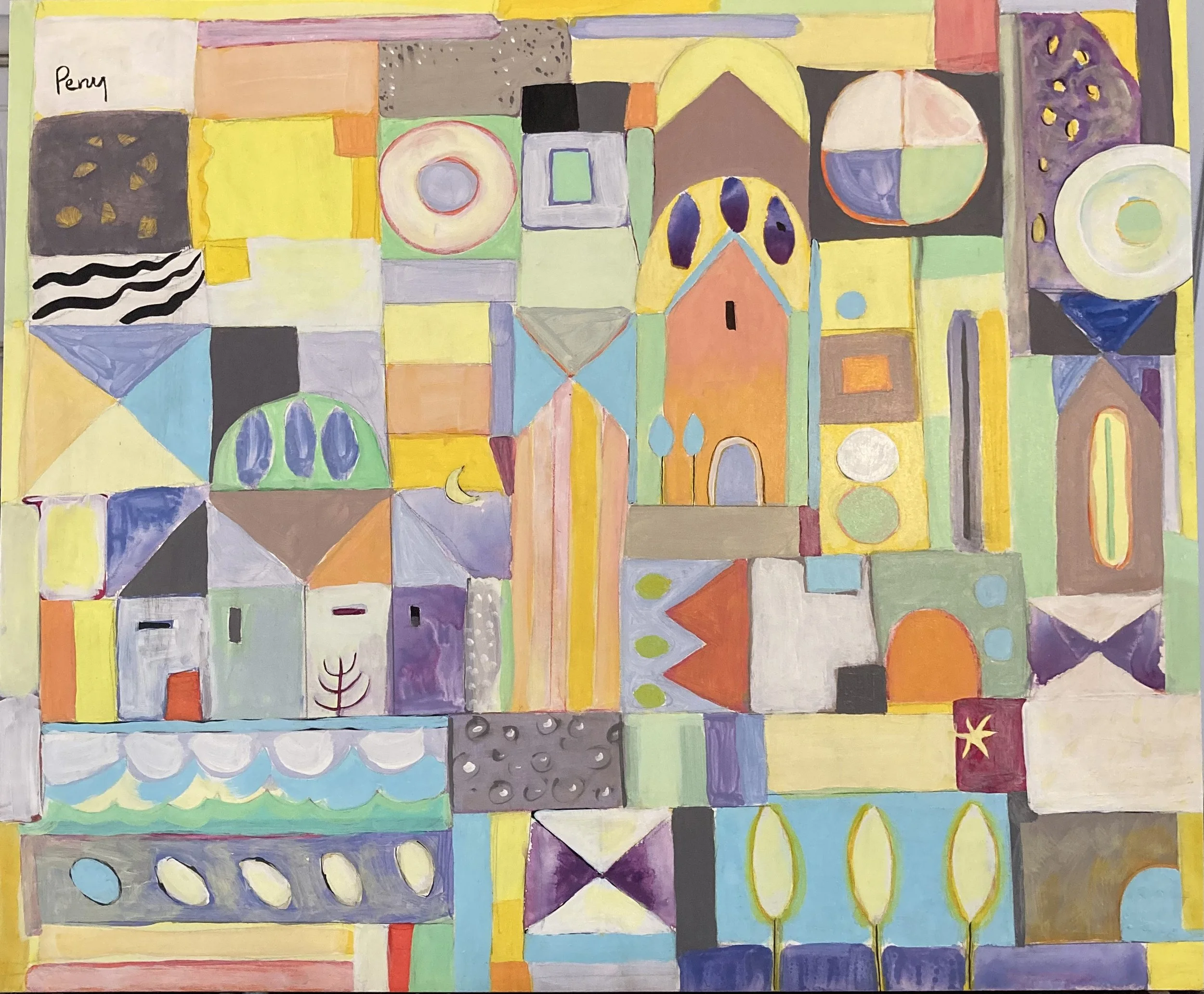 Liz	Perry-	Peachy Light, Blue Skies	Acrylic	 $800 