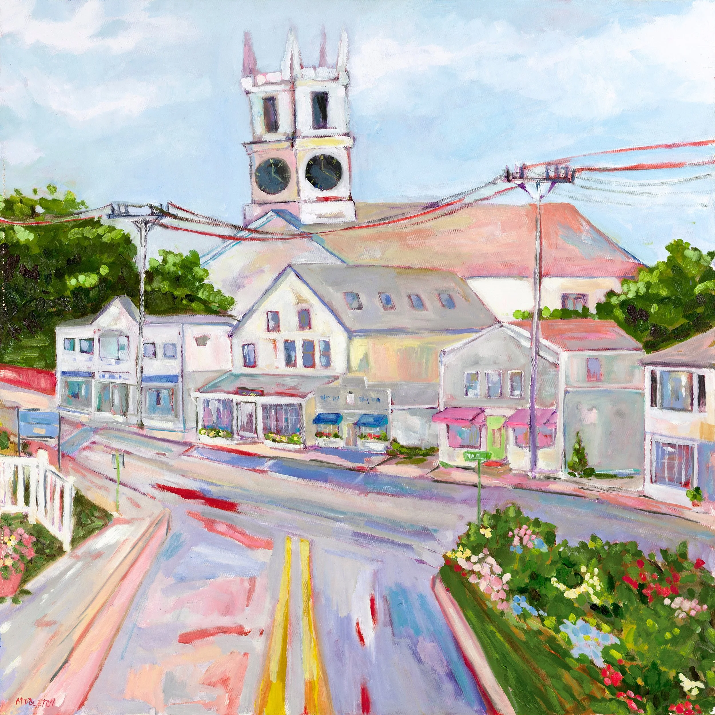 Amy	Middleton-	Stroll to Town,	Oil	 $2,400 