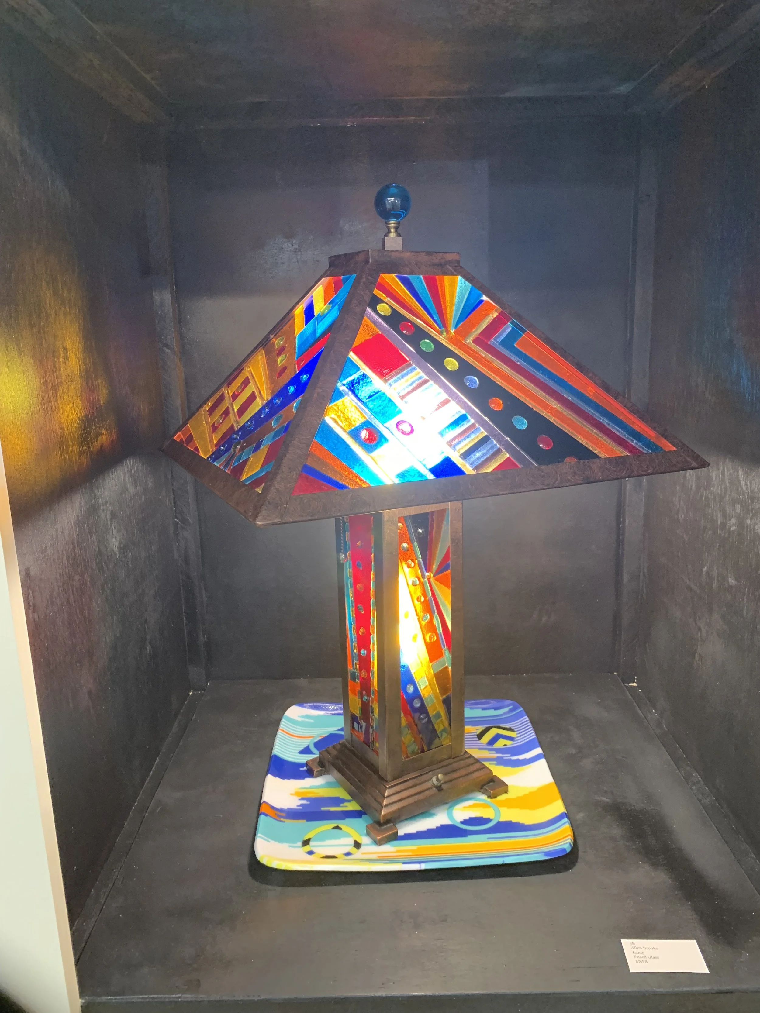 Other category- Second Place- Allan Brooks, Lamp, Fused Glass 