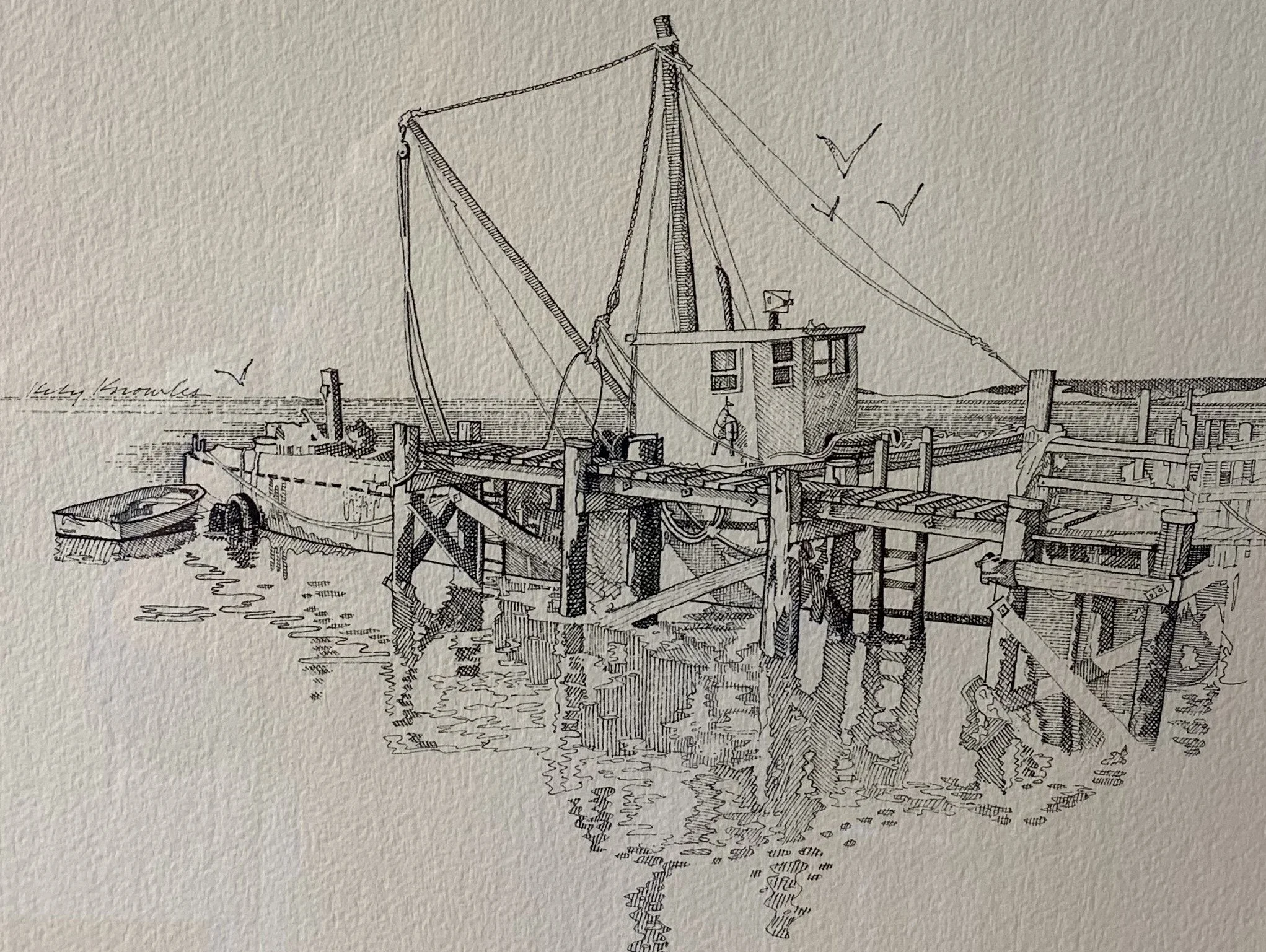 Kely	Knowles-	Wellfleet Boats,	Pen & Ink	 $400 