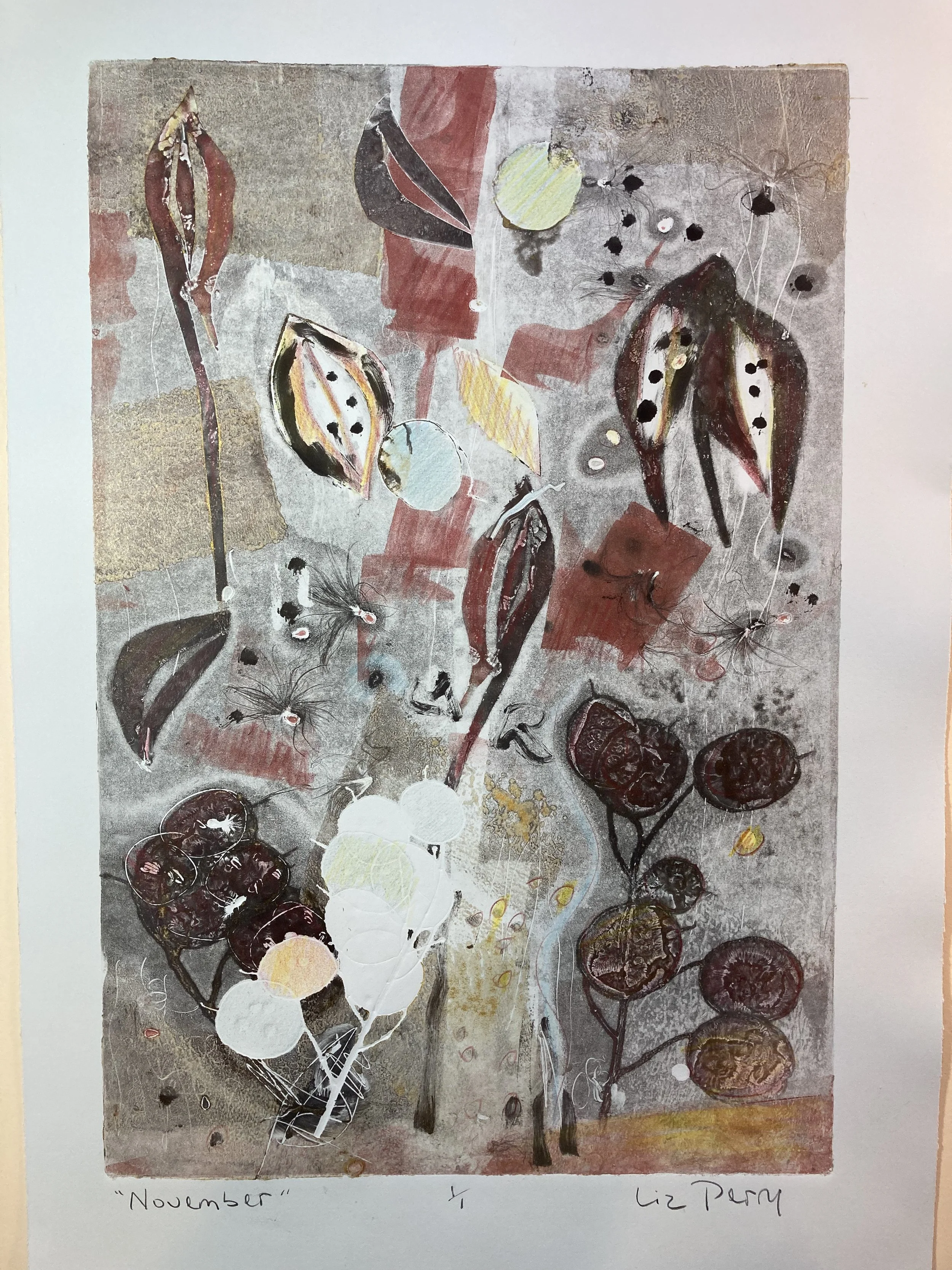 Liz	Perry-	November,	Monoprint	 $425 