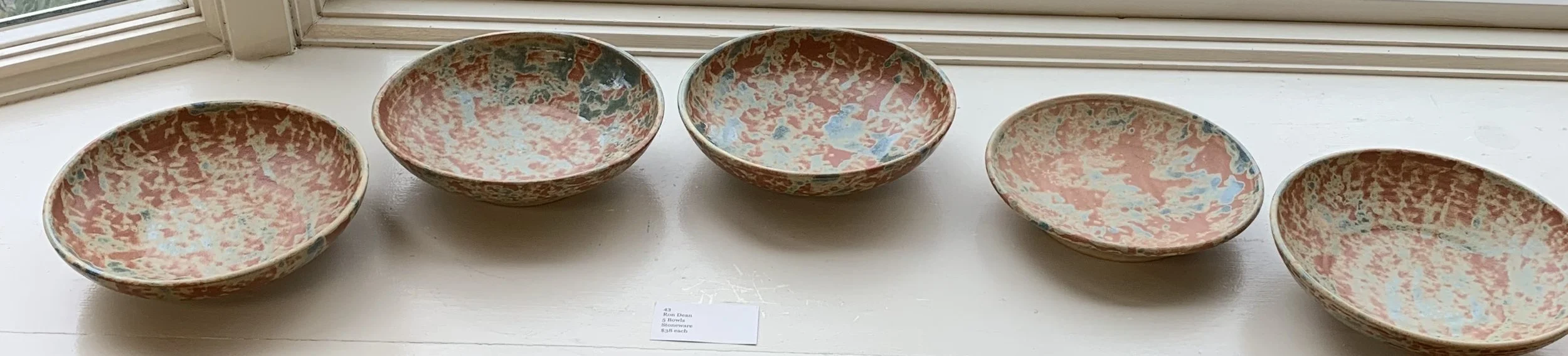 Ron	Dean-	5 Bowls,	Stoneware	 $38 each 