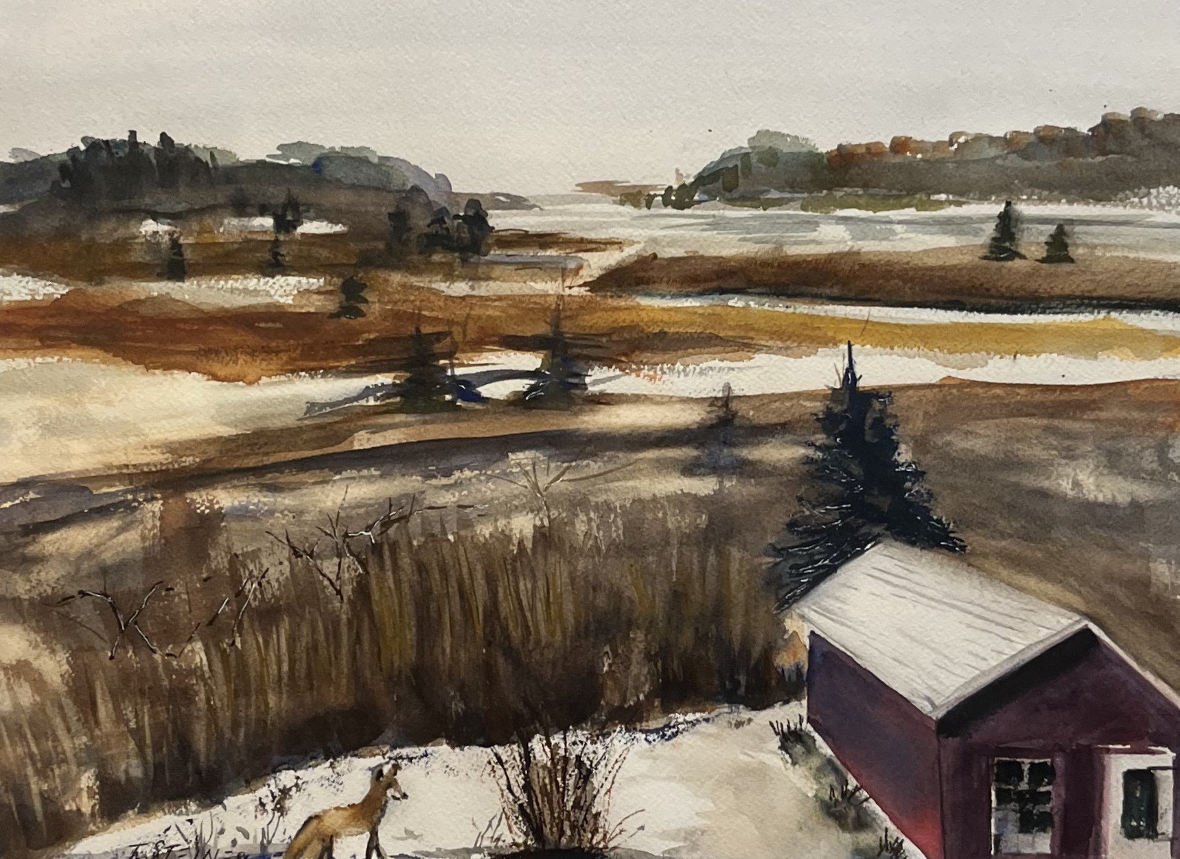 Thomas	Steiner	-View of Fox Island Marsh Wellfleet,	Watercolor	 $395 
