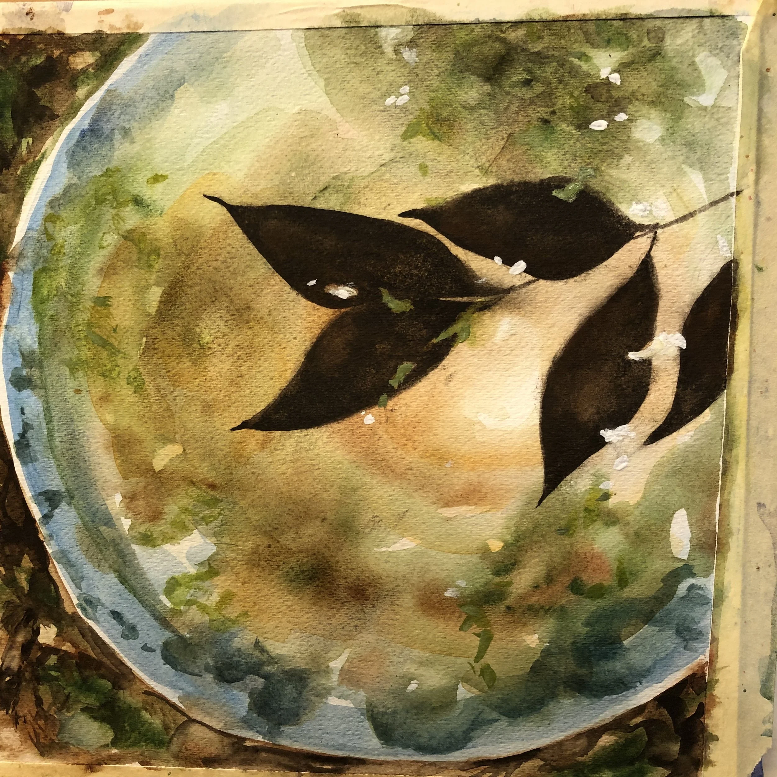 Carol	Ewing	-Reflections in a Bird Bath,	Watercolor	 $100 