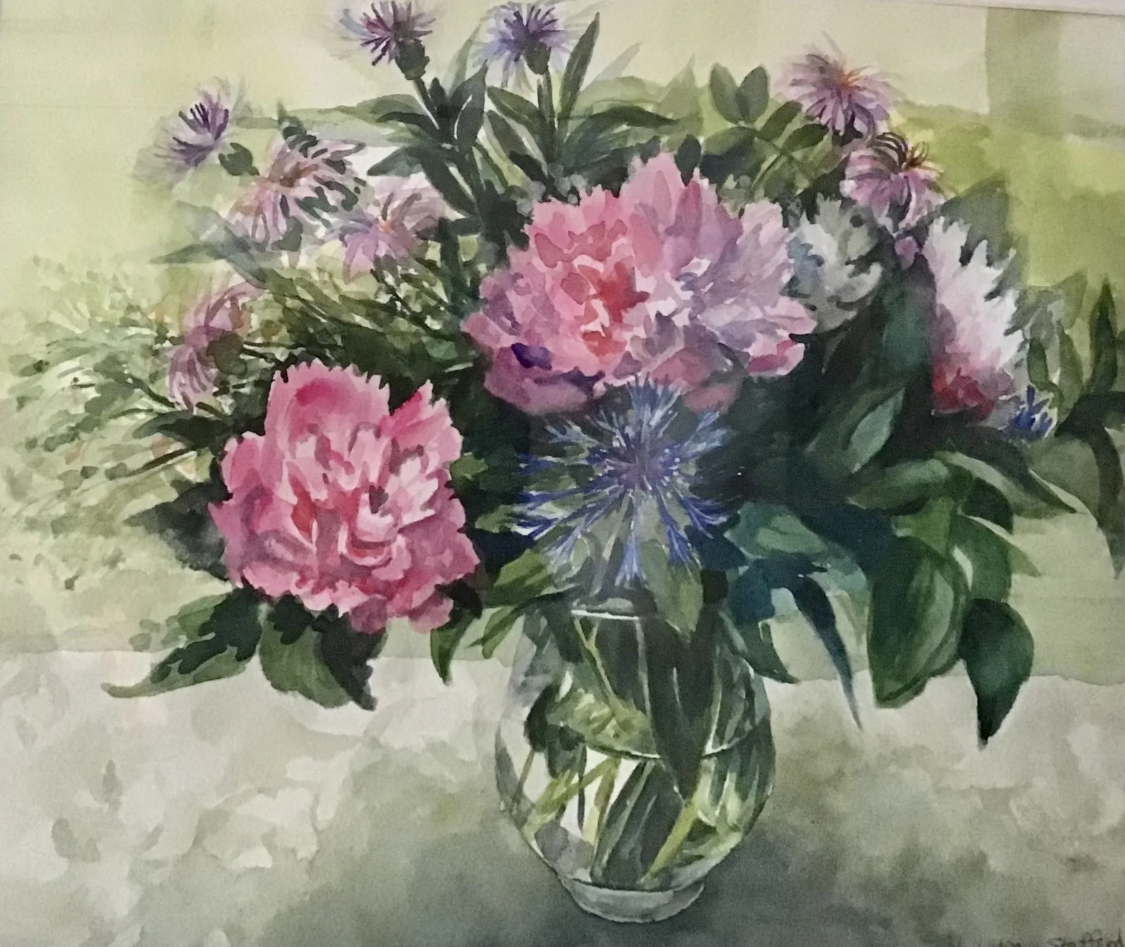 Natalie	Stafford-	Pink Peonies,	Watercolor	 $300 