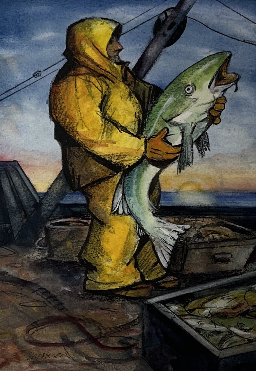 Bill	Morrison-	Dawn,	Watercolor/Pencil	 $400 