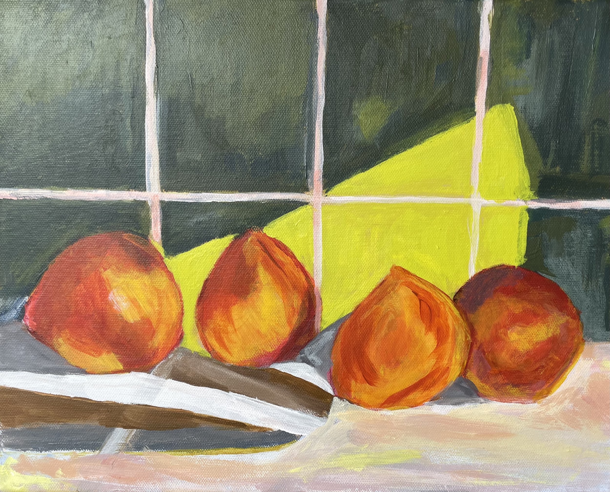 Anita	McFadden-	Nectarines,	Acrylic	 $55 