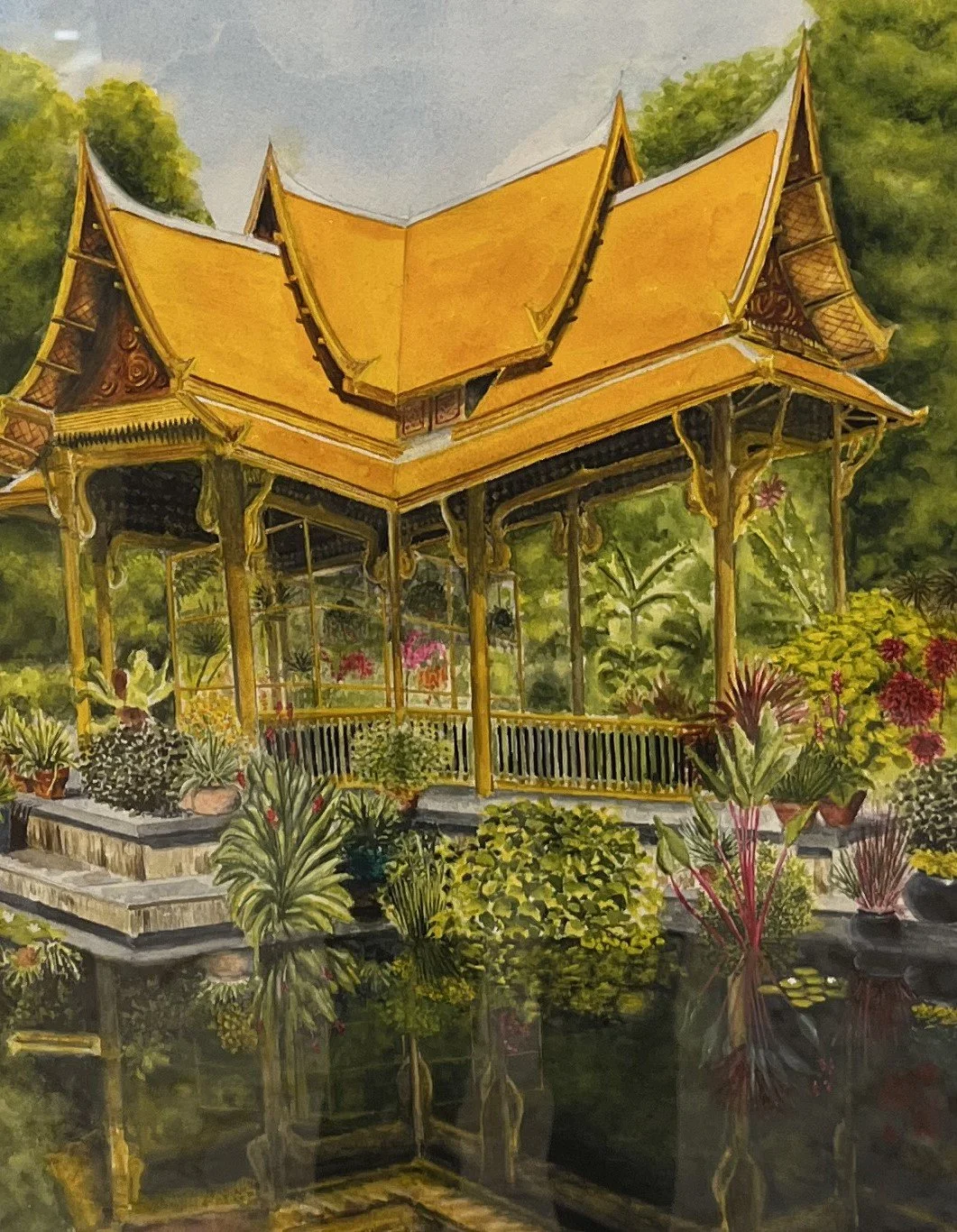 Ron	Weishaar-	Thai Pavilion, Olbrich Botanical Garden,	Watercolor	 $150 