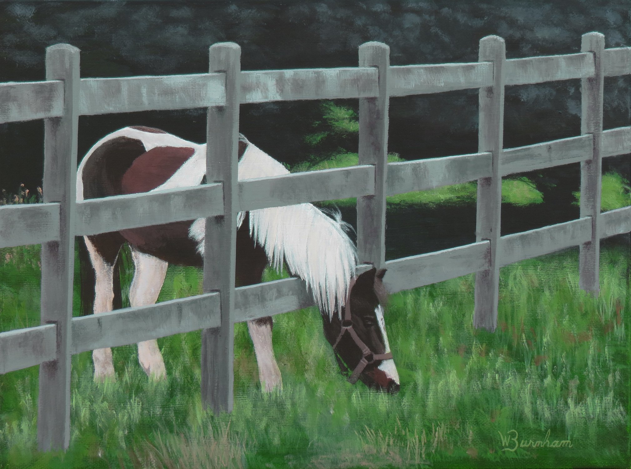 William	Burnham	-Grass is Always Greener,	Acrylic	 $700 