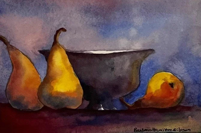 Barbara Hamilton	Gibson	Primarily Pears	Watercolor	$200	Instructor	Kely Knowles