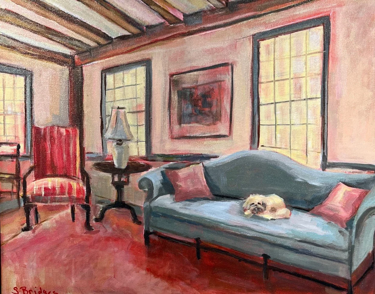 Susan	Bridges	Jack on the Sofa	Acrylic	$500	Instructor	Steve Kennedy