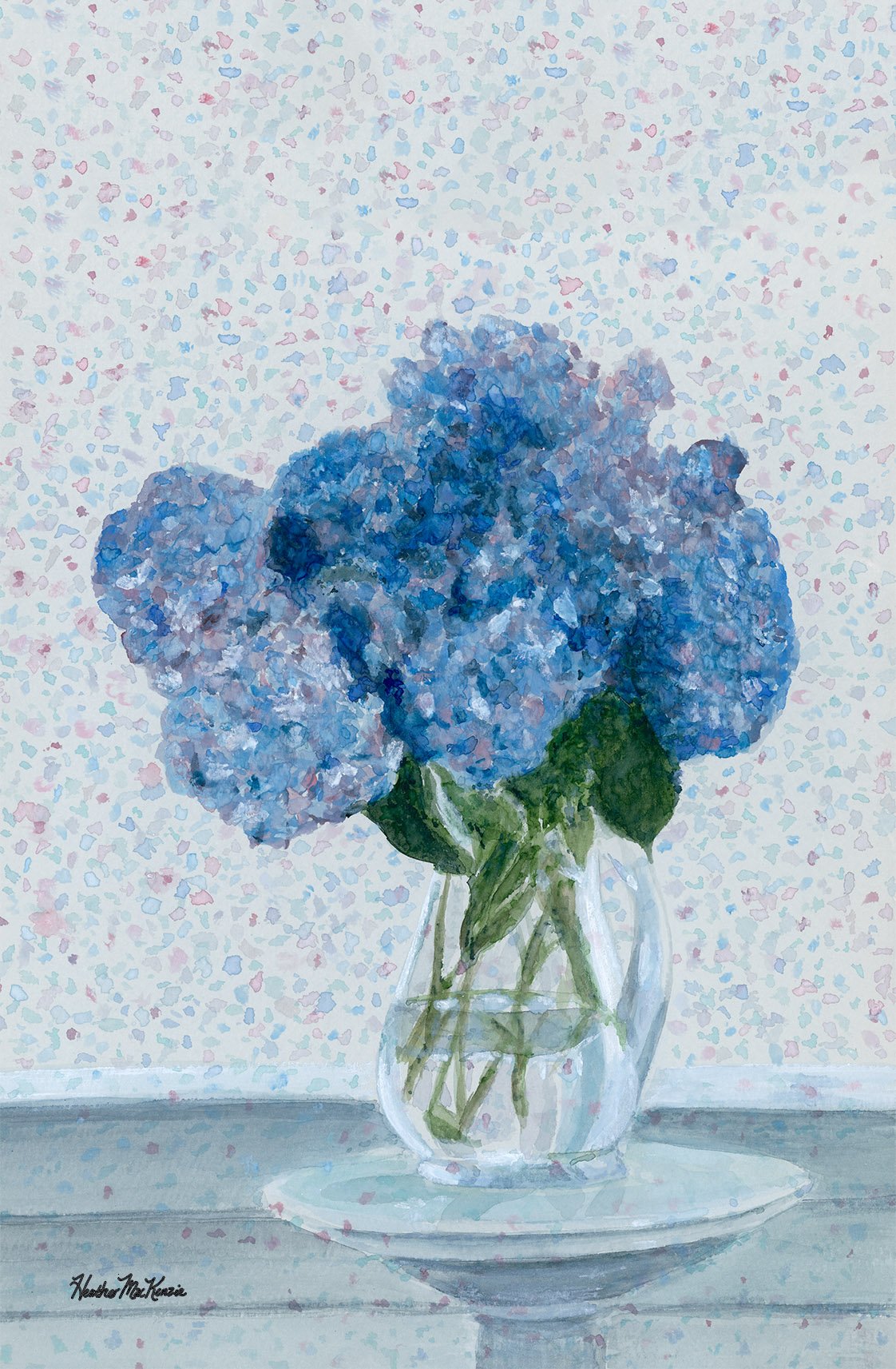 Heather	MacKenzie	-Vase of Hydrangeas,	Watercolor	$1,200