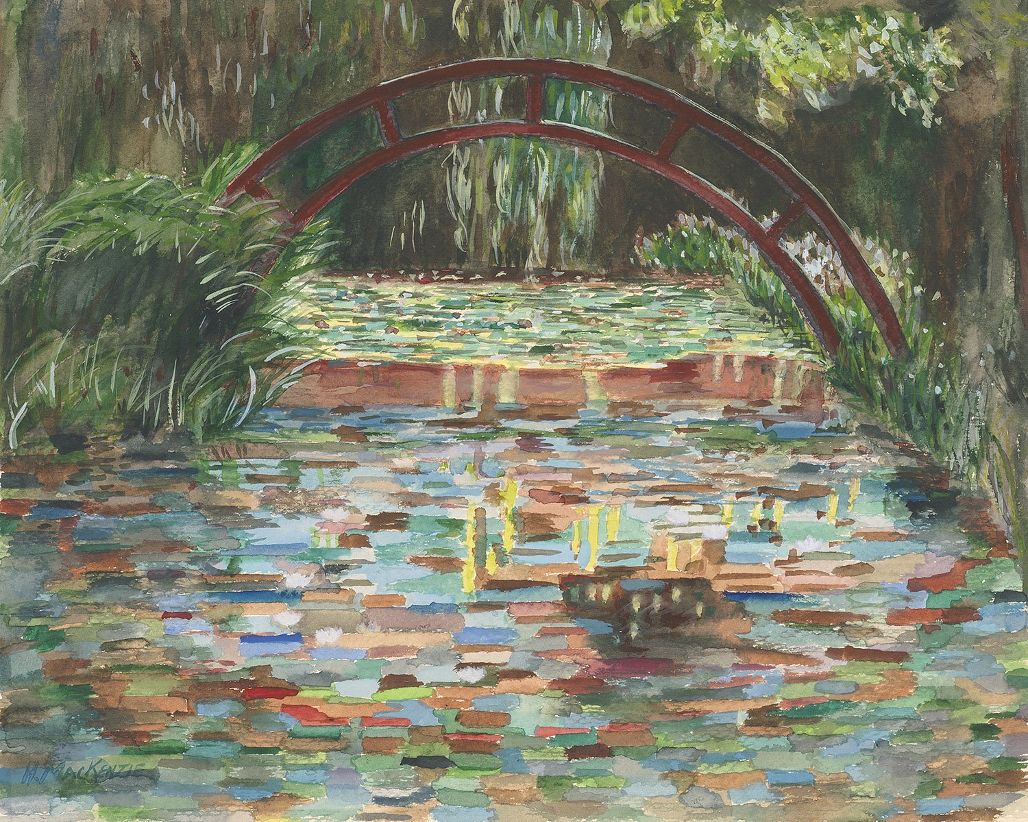 Heather	MacKenzie-	Japanese Bridge,	Watercolor	$1,400