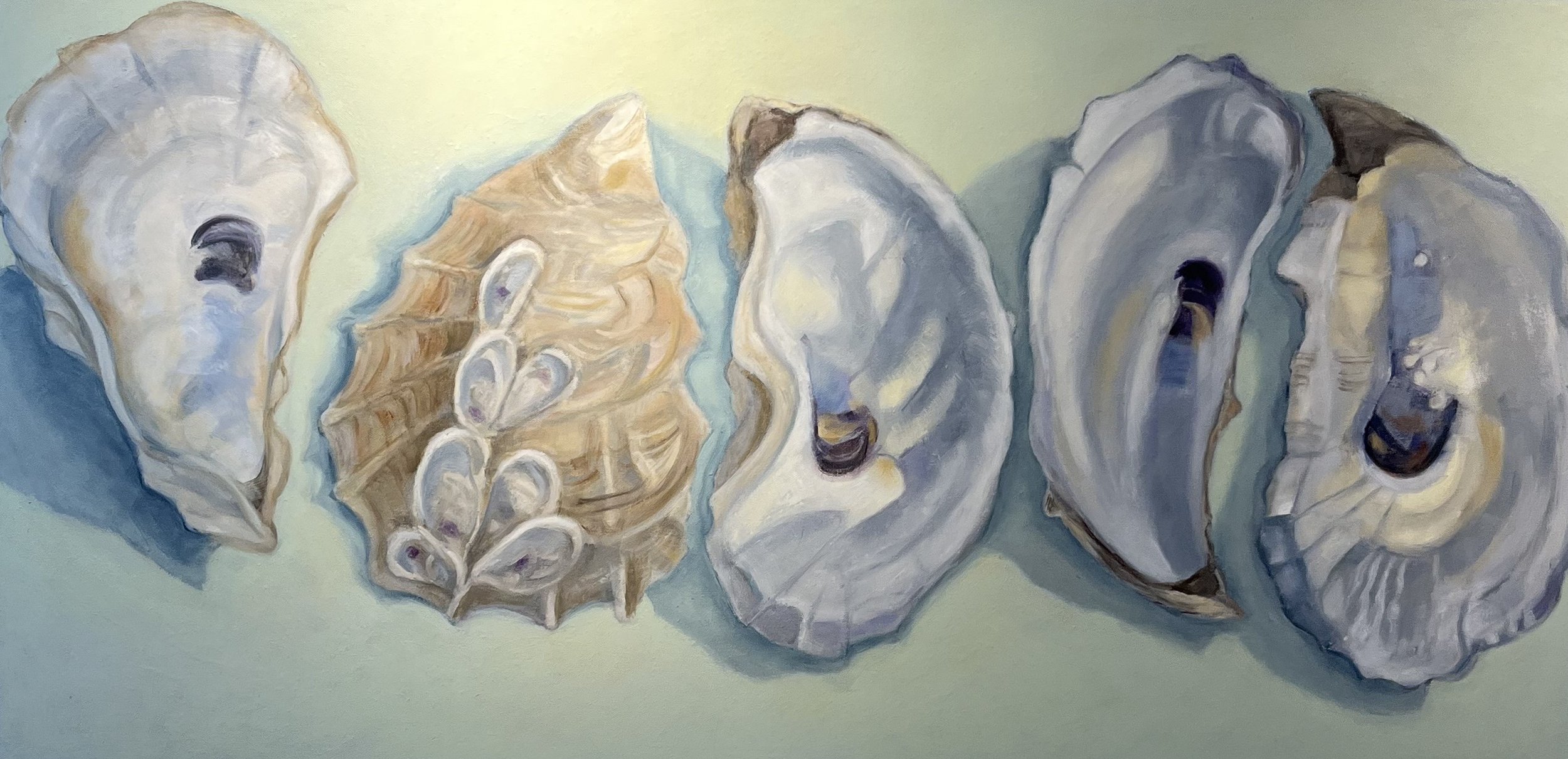 Nancy	Nicol	-Five Oyster Shells,	Oil	$2,100