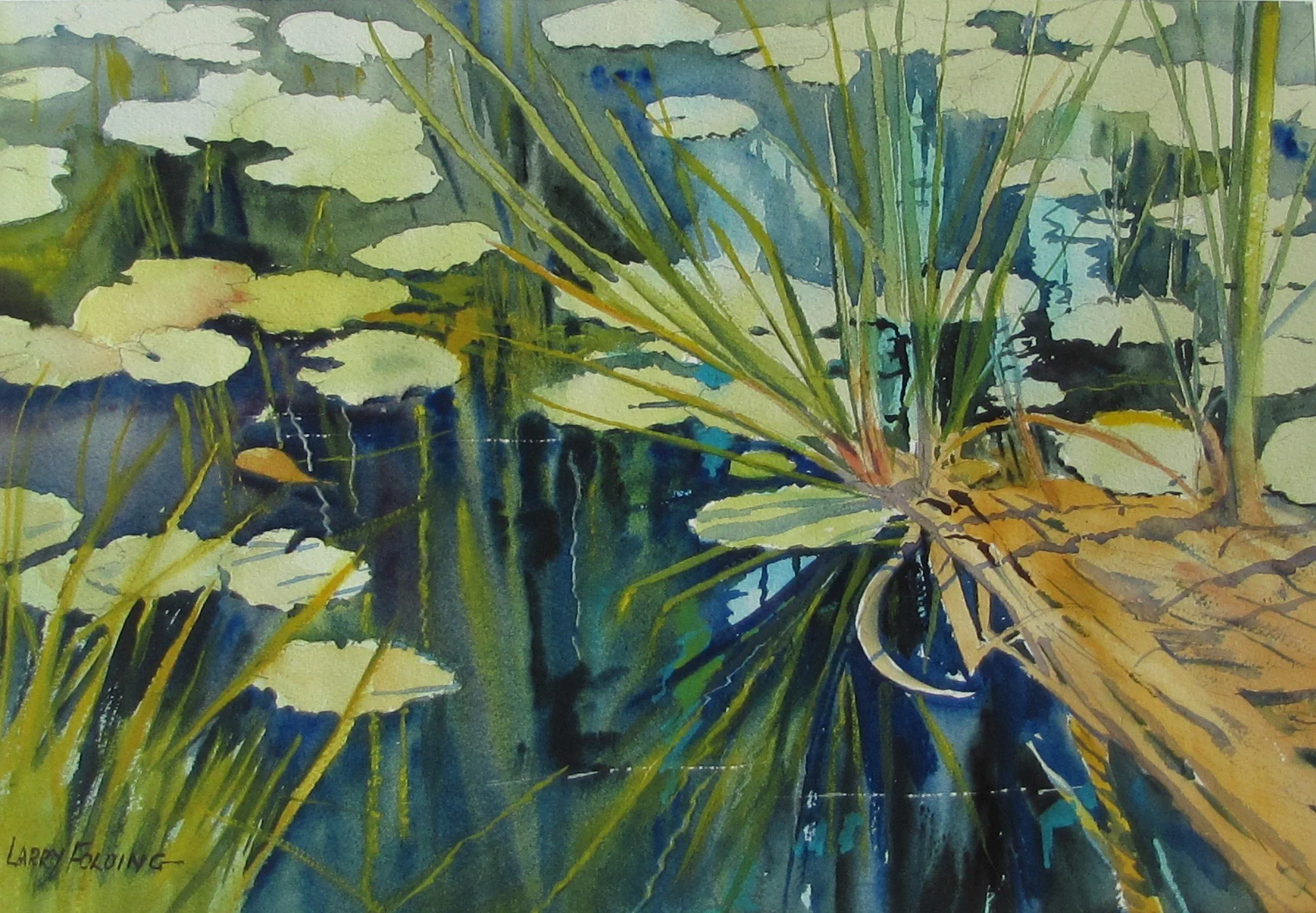 Second Place Watercolor Larry Folding, Florida Pond
